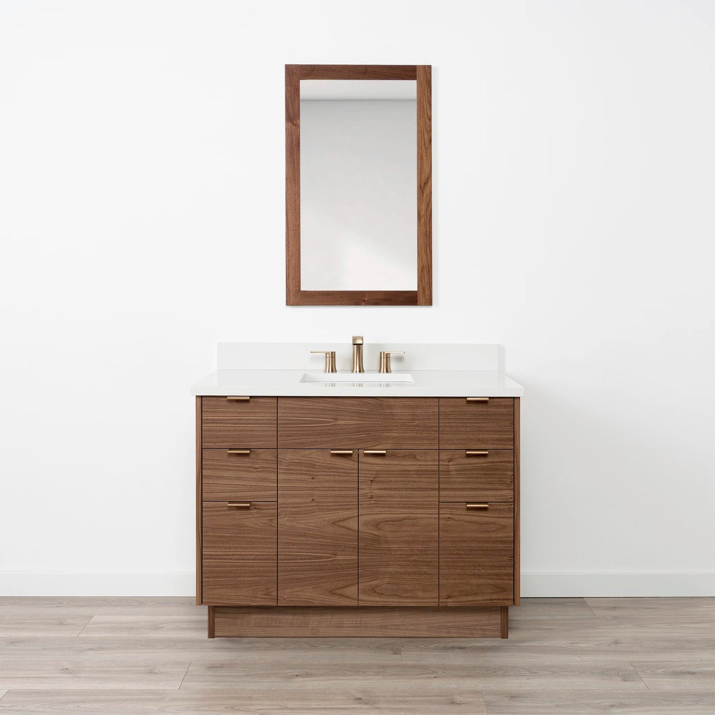 Austin Stainless 42" American Black Walnut Bathroom Vanity