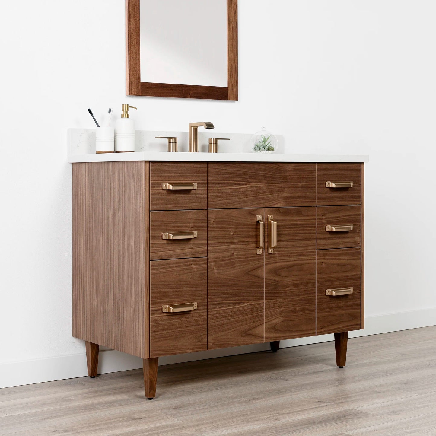 Austin Stainless 42" American Black Walnut Bathroom Vanity