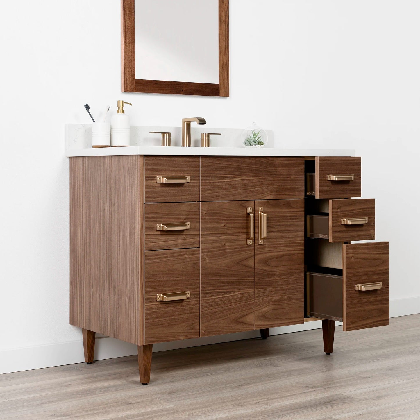 Austin Stainless 42" American Black Walnut Bathroom Vanity