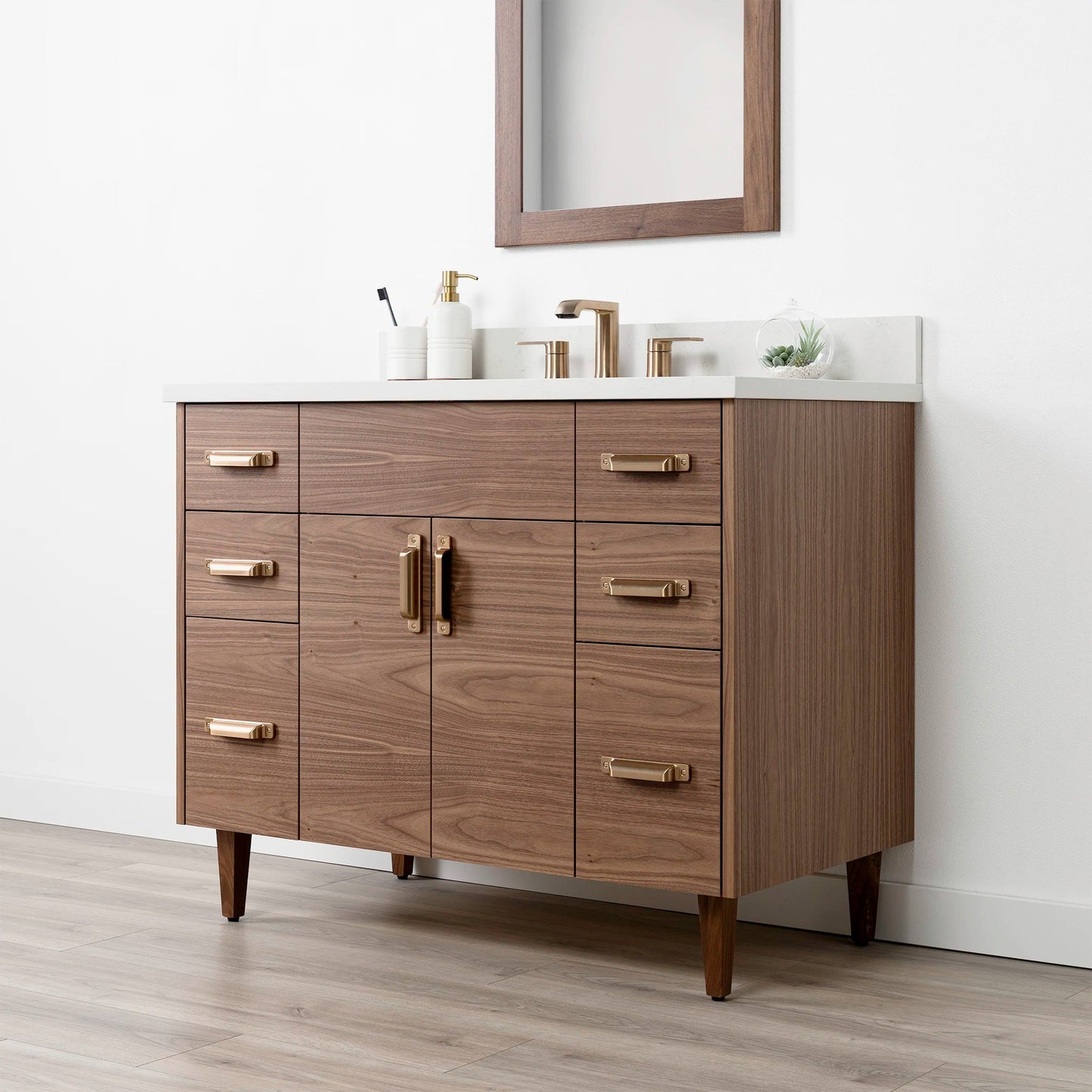 Austin Stainless 42" American Black Walnut Bathroom Vanity
