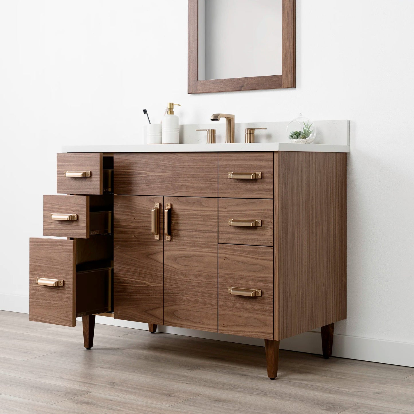Austin Stainless 42" American Black Walnut Bathroom Vanity