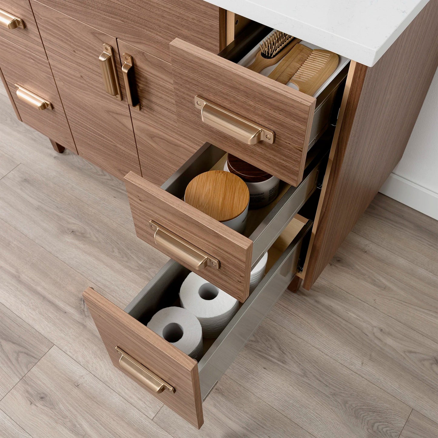Austin Stainless 42" American Black Walnut Bathroom Vanity