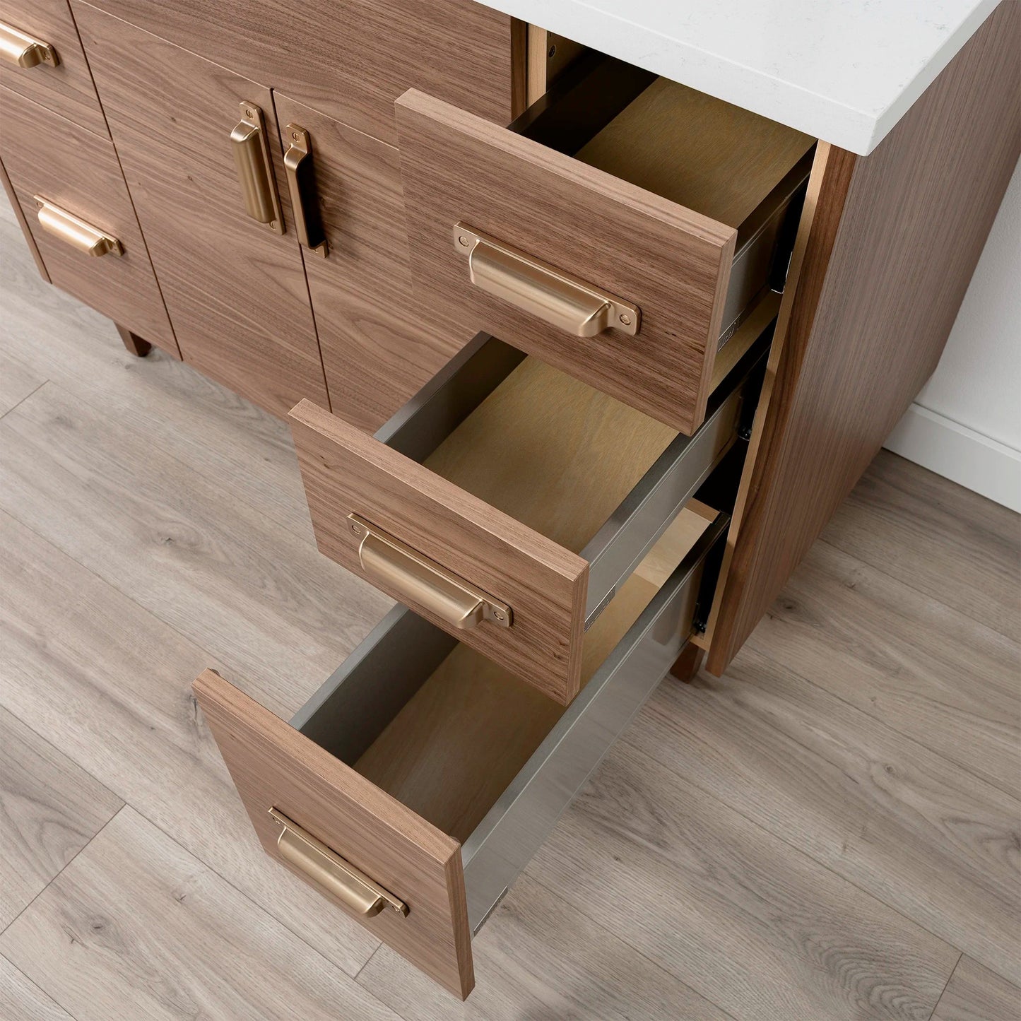 Austin Stainless 42" American Black Walnut Bathroom Vanity