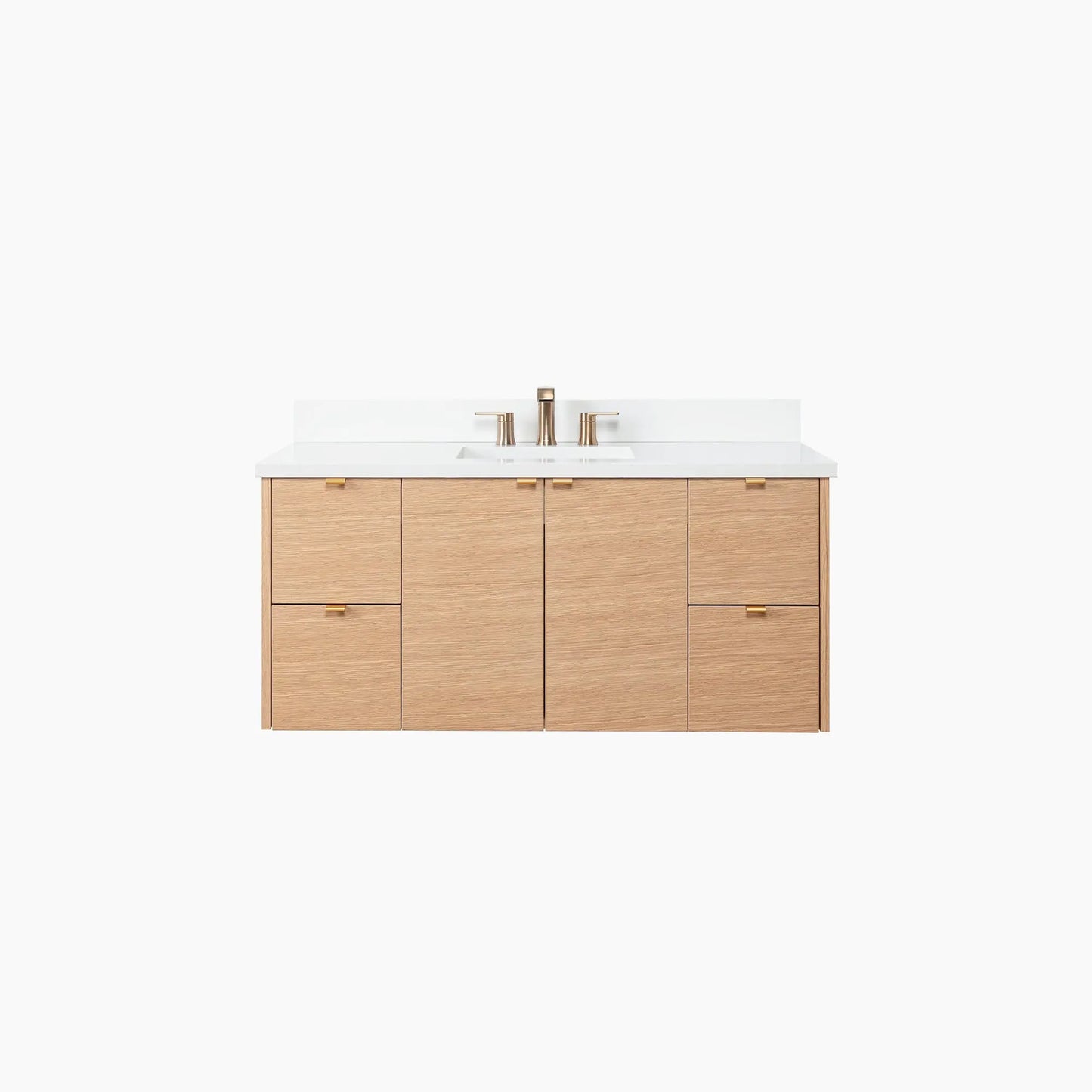 Ashbury SLIM 48" Wall Mount Natural White Oak Bathroom Vanity Teodor Bathroom Vanity Canada