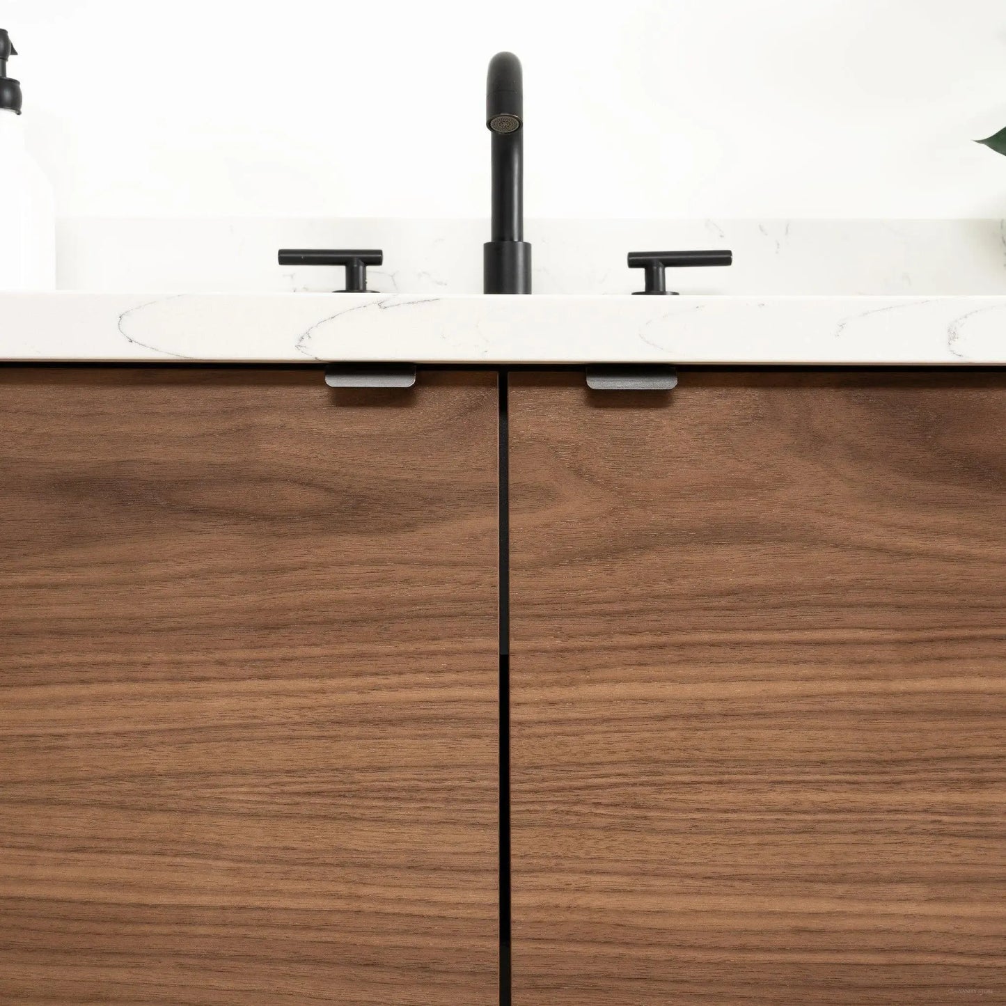 Austin 60" Wall Mount American Black Walnut Bathroom Vanity