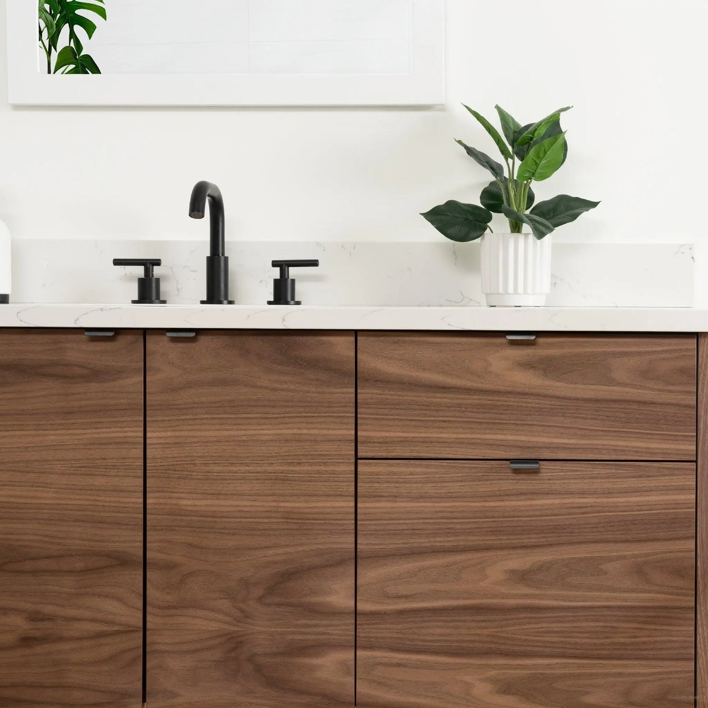 Austin 60" Wall Mount American Black Walnut Bathroom Vanity