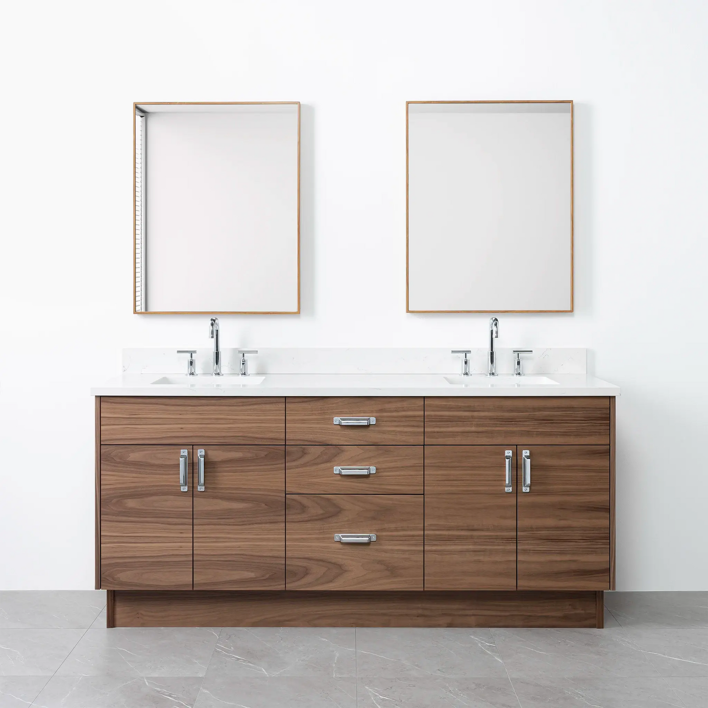 Austin 72", Teodor® Modern American Black Walnut Vanity, Double Sink Teodor