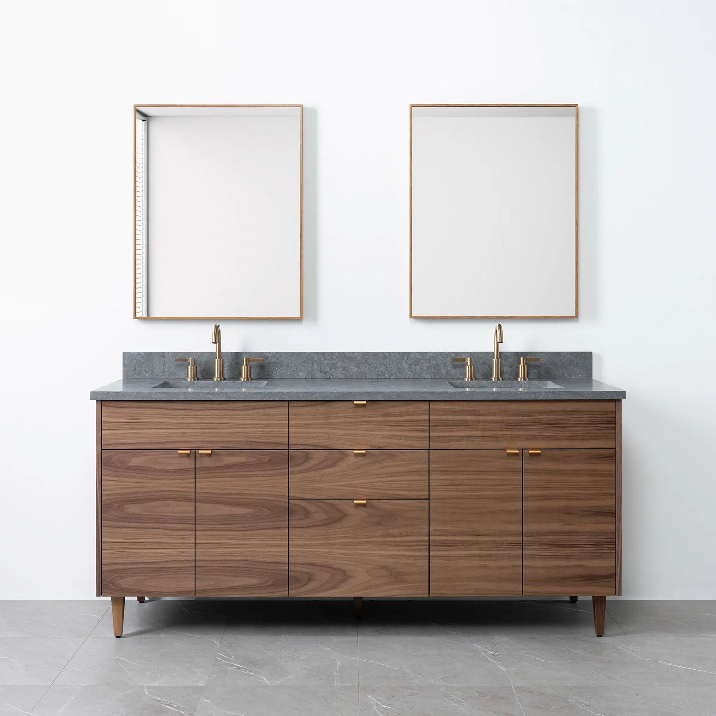 Austin 72", Teodor® Modern American Black Walnut Vanity, Double Sink Teodor