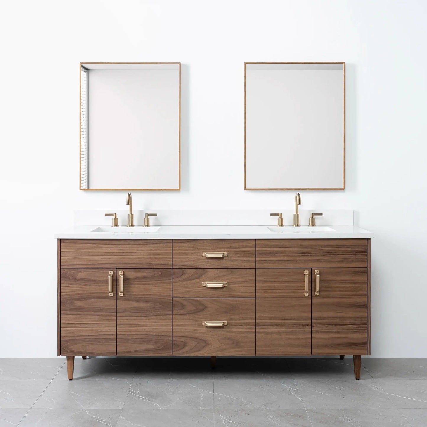 Austin 72", Teodor® Modern American Black Walnut Vanity, Double Sink Teodor