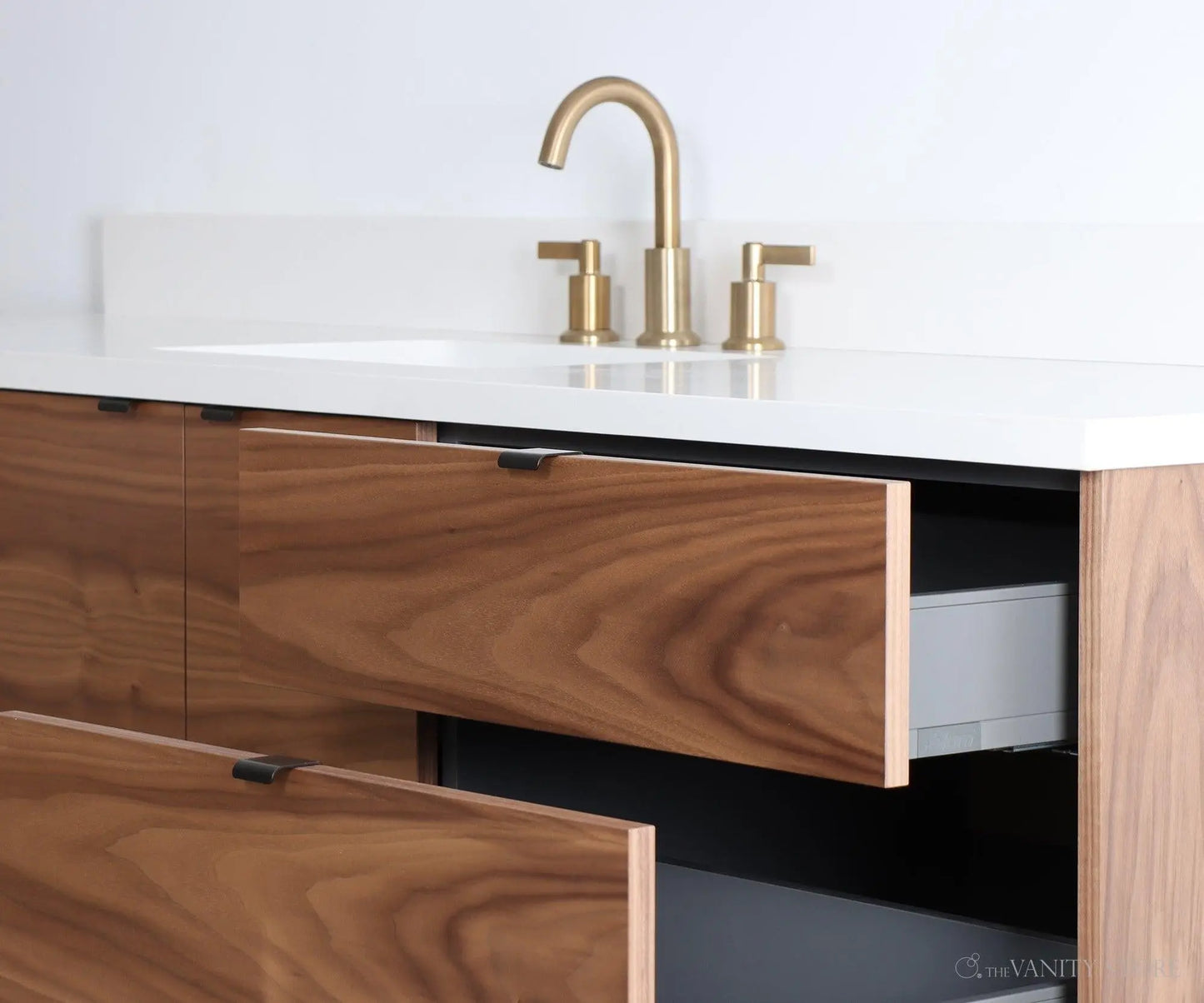 Austin 72" Wall Mount American Black Walnut Bathroom Vanity