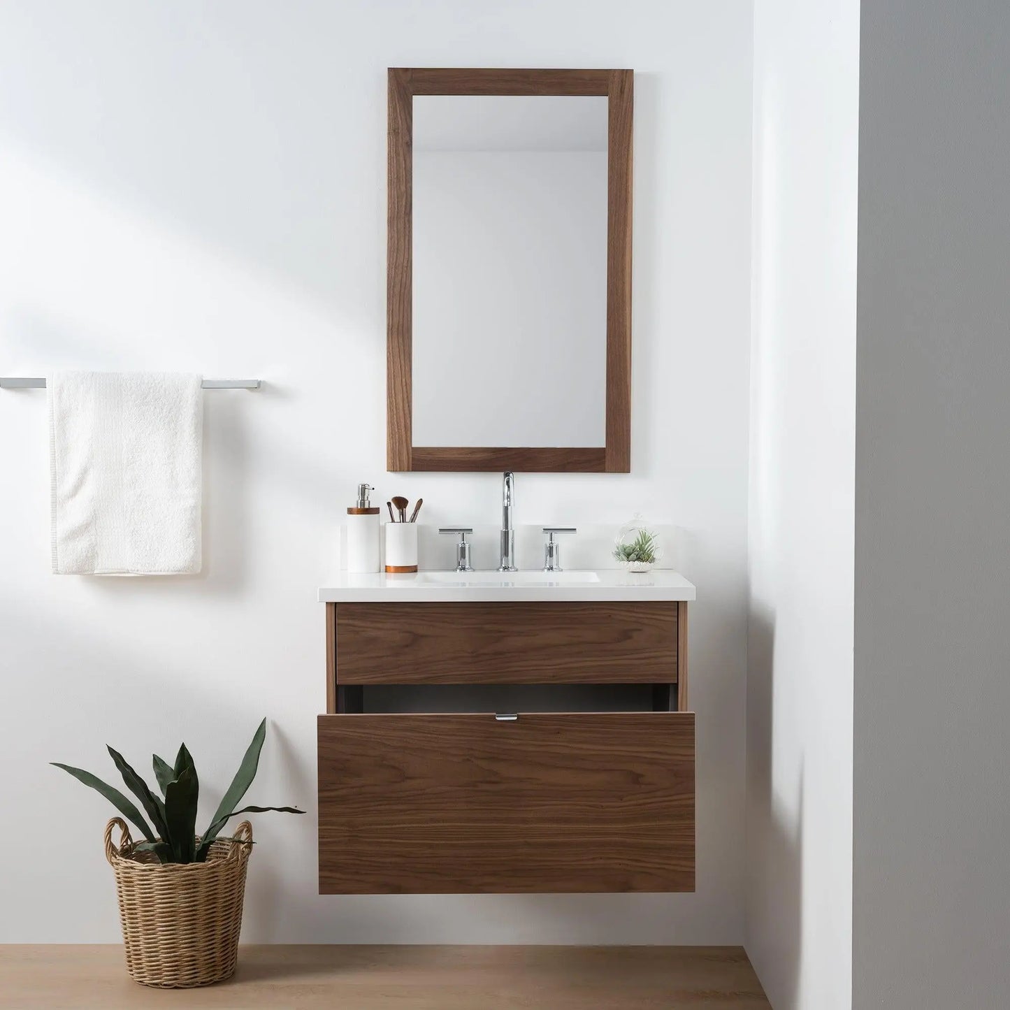 Austin SLIM, 30" Teodor® Modern Wall Mount American Black Walnut Vanity Teodor Bathroom VanityCanada