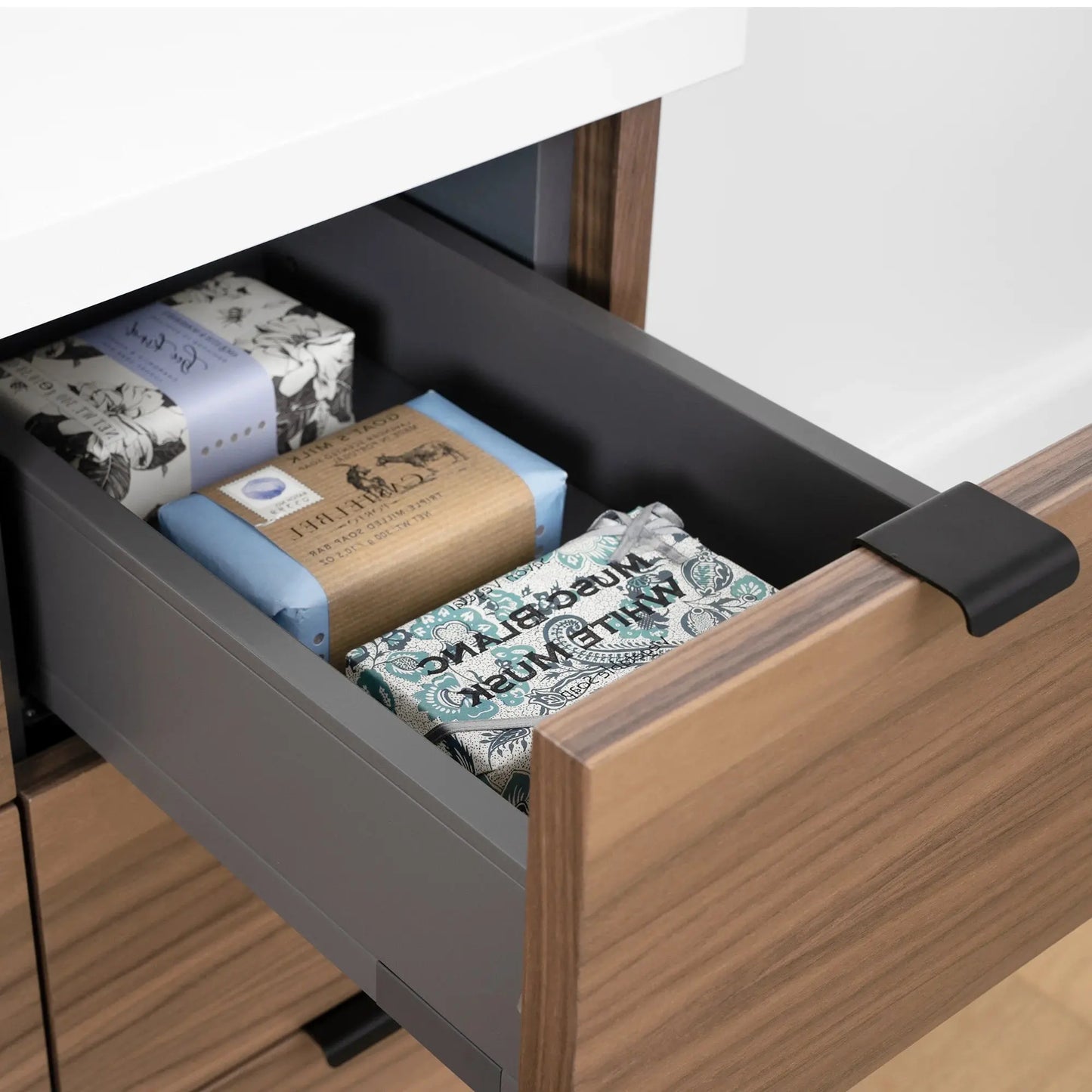 Austin SLIM, 36" Teodor® Modern American Black Walnut Vanity, Left Sink Teodor Bathroom VanityCanada