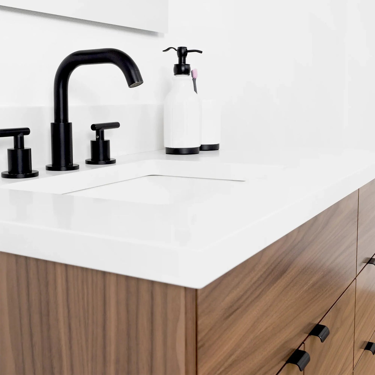 Austin SLIM, 36" Teodor® Modern American Black Walnut Vanity, Left Sink Teodor Bathroom VanityCanada