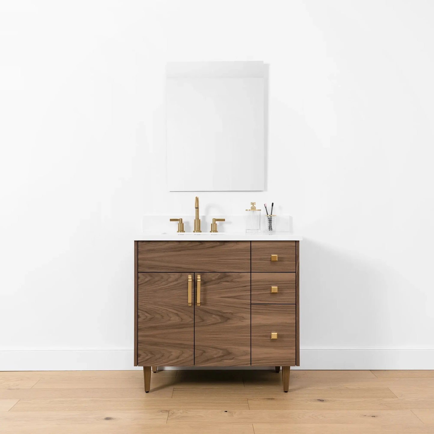 Austin SLIM, 36" Teodor® Modern American Black Walnut Vanity, Left Sink Teodor Bathroom VanityCanada