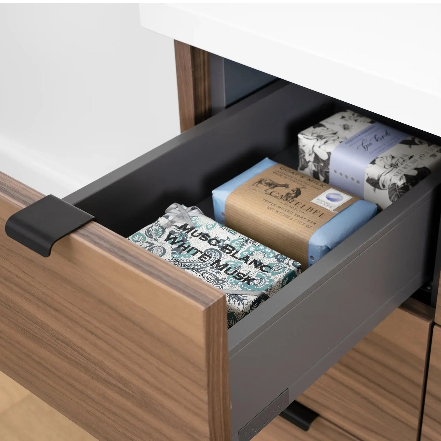 Austin SLIM, 36" Teodor® Modern American Black Walnut Vanity, Right Sink Teodor Bathroom VanityCanada