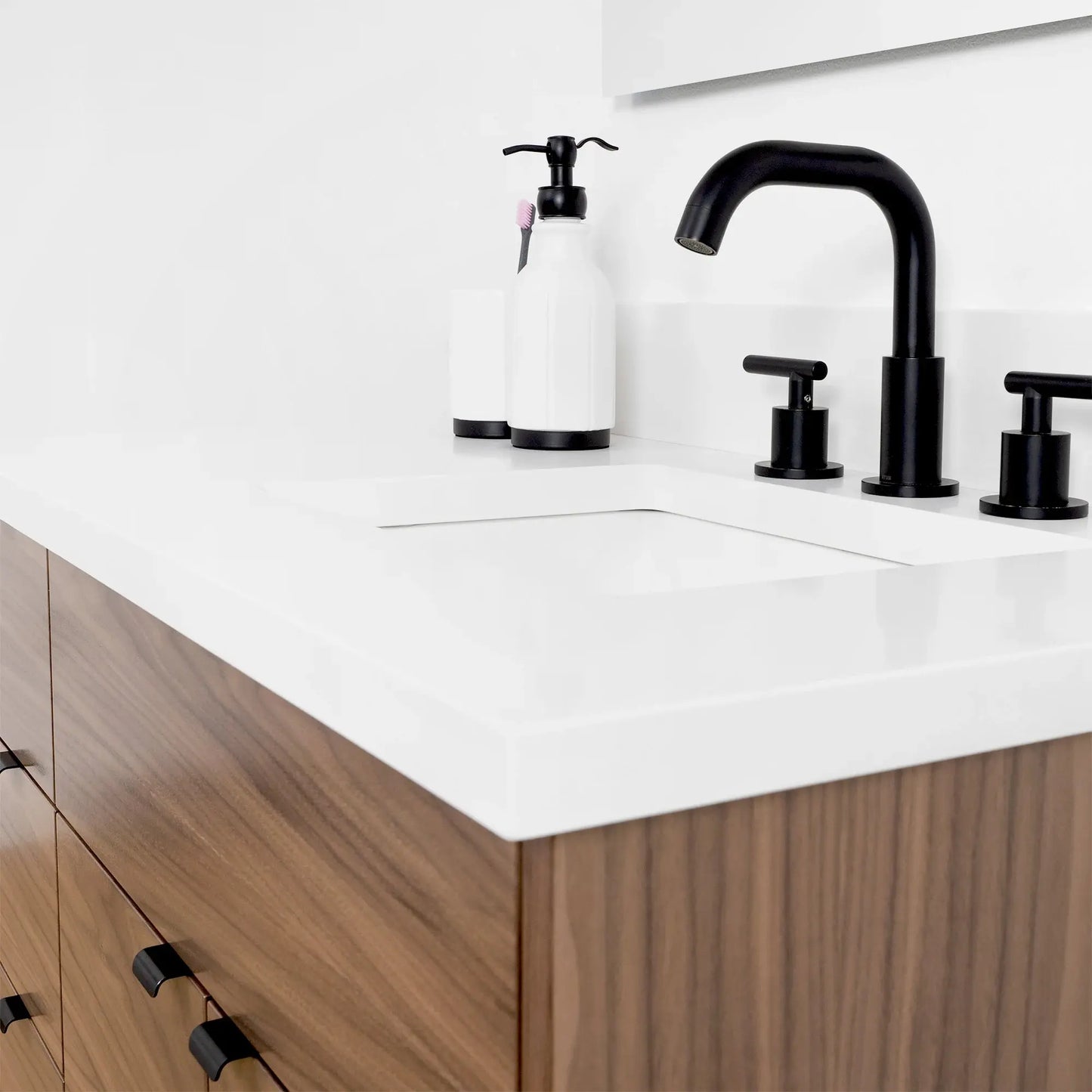 Austin SLIM, 36" Teodor® Modern American Black Walnut Vanity, Right Sink Teodor Bathroom VanityCanada