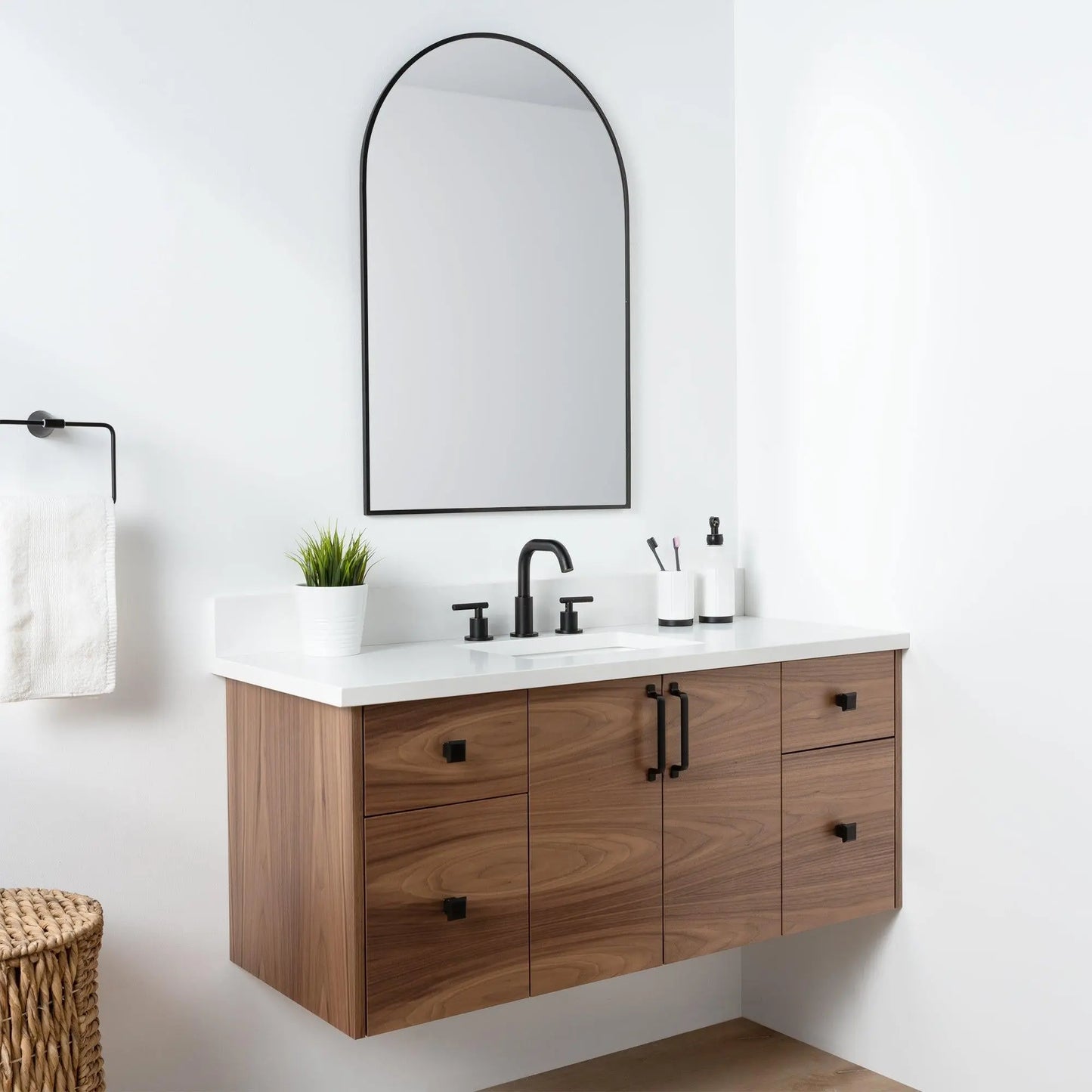 Austin SLIM, 48" Teodor® Modern Wall Mount American Black Walnut Vanity Teodor Bathroom VanityCanada