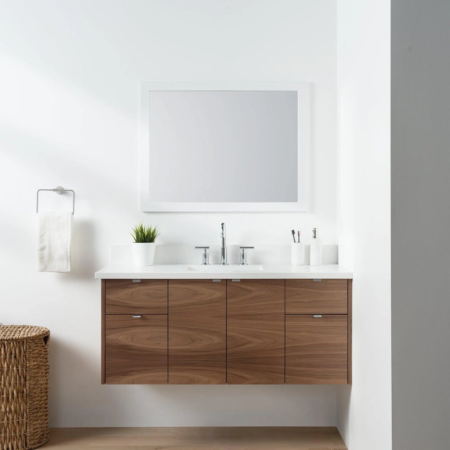 Austin SLIM, 48" Teodor® Modern Wall Mount American Black Walnut Vanity Teodor Bathroom VanityCanada