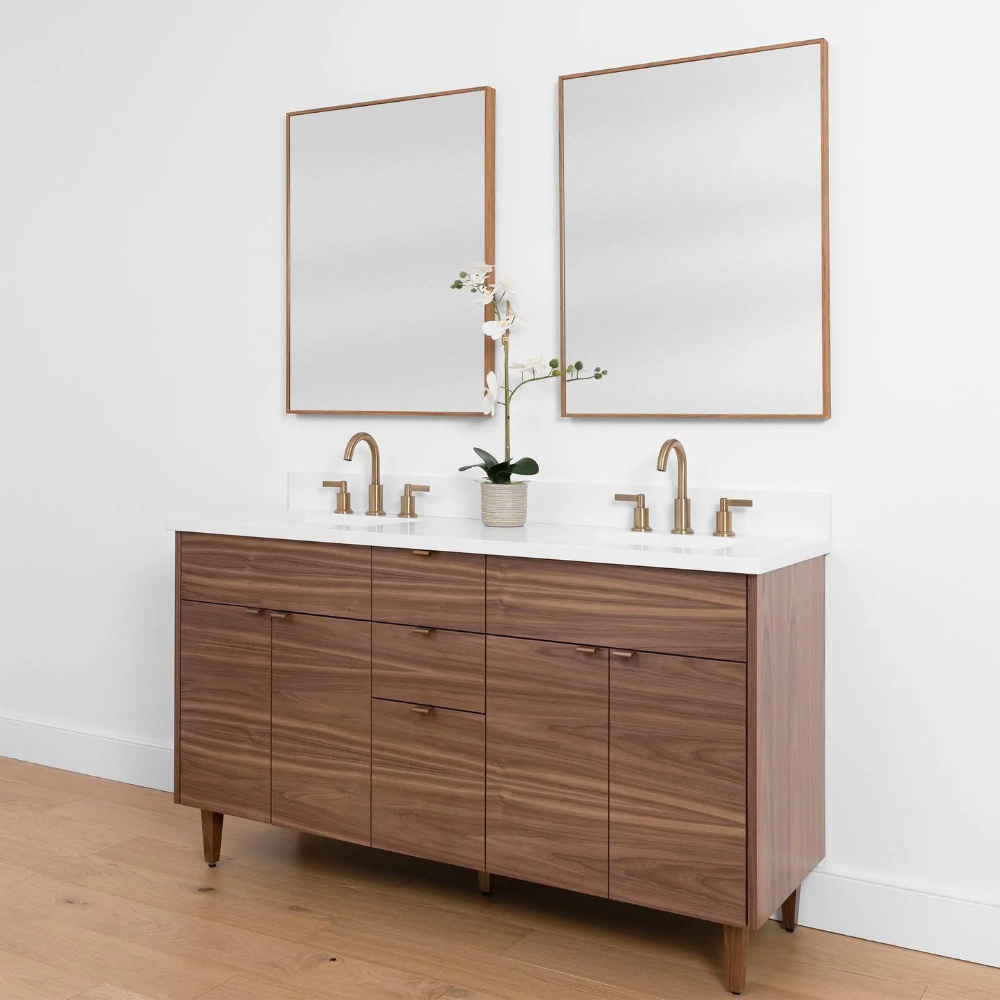 Austin SLIM, 60" Teodor® Modern American Black Walnut Vanity, Double Sink Teodor Bathroom VanityCanada