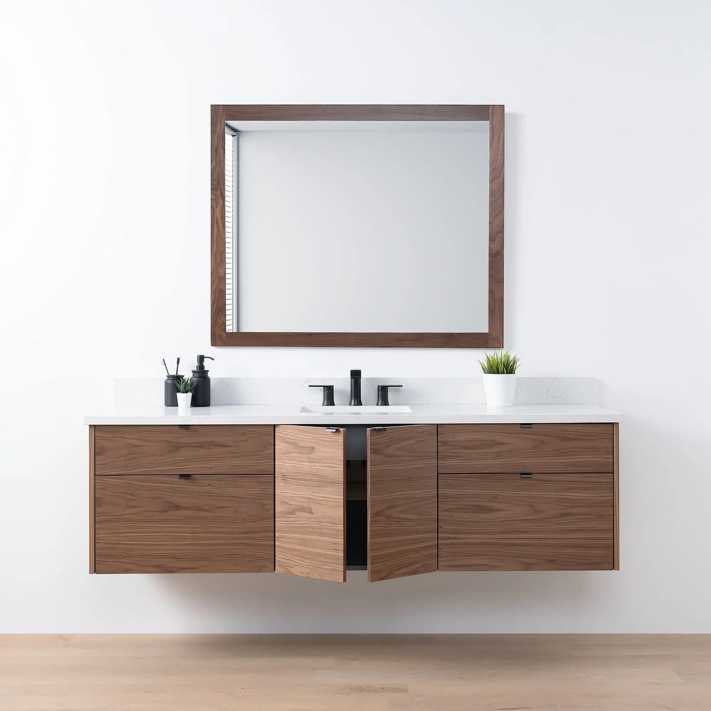 Austin SLIM, 72" Teodor® Modern Wall Mount American Black Walnut Vanity Teodor Bathroom VanityCanada
