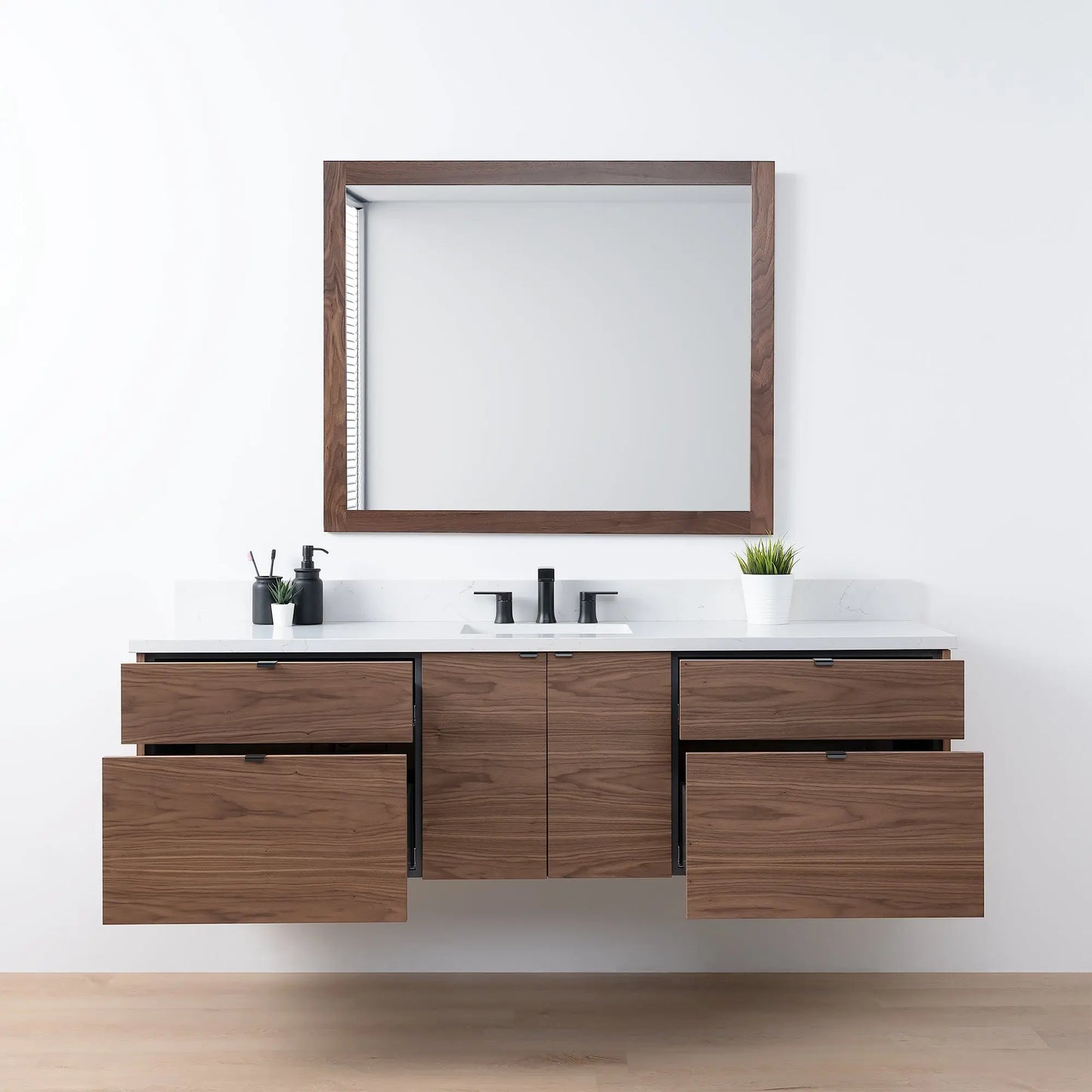 Austin SLIM, 72" Teodor® Modern Wall Mount American Black Walnut Vanity Teodor Bathroom VanityCanada