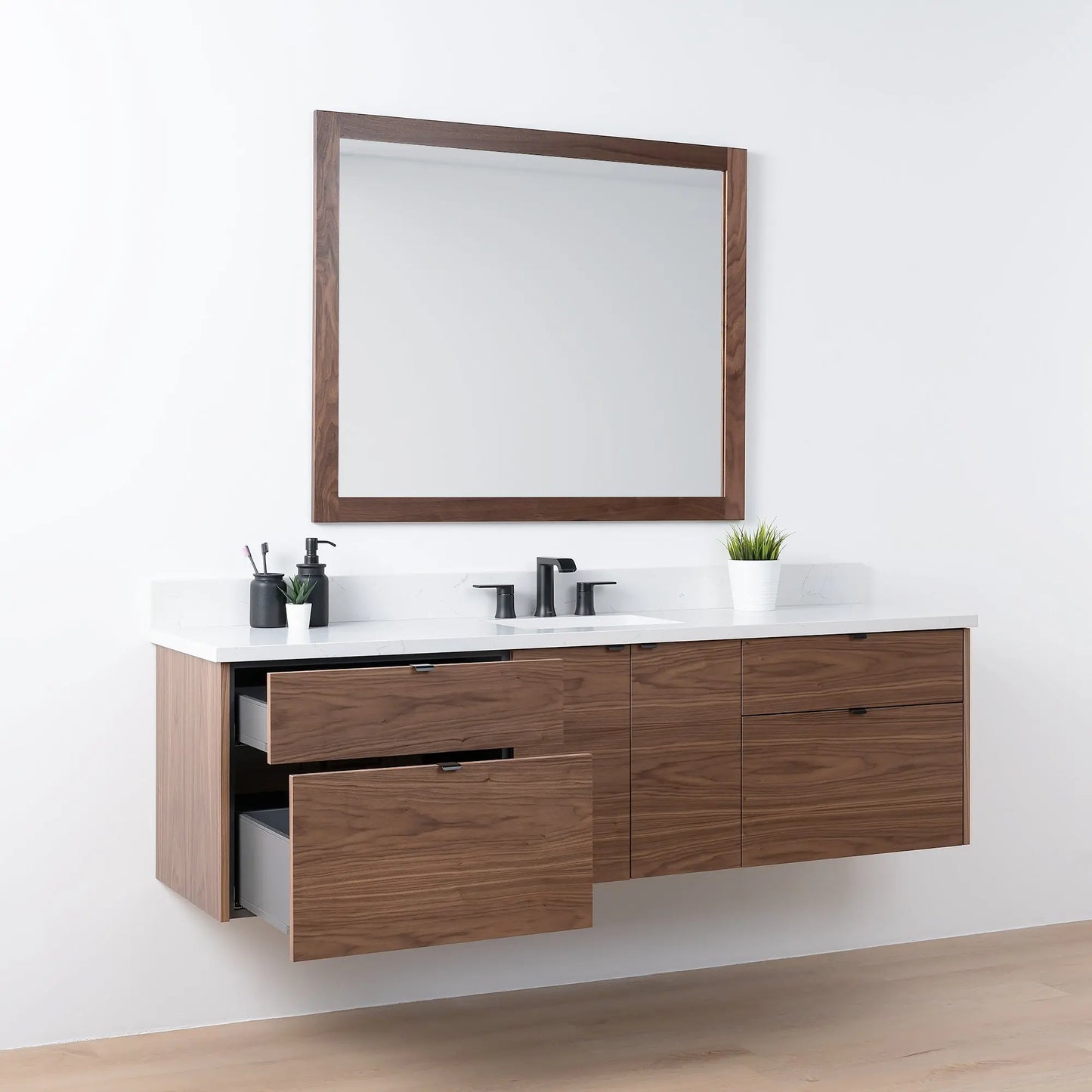 Austin SLIM, 72" Teodor® Modern Wall Mount American Black Walnut Vanity Teodor Bathroom VanityCanada
