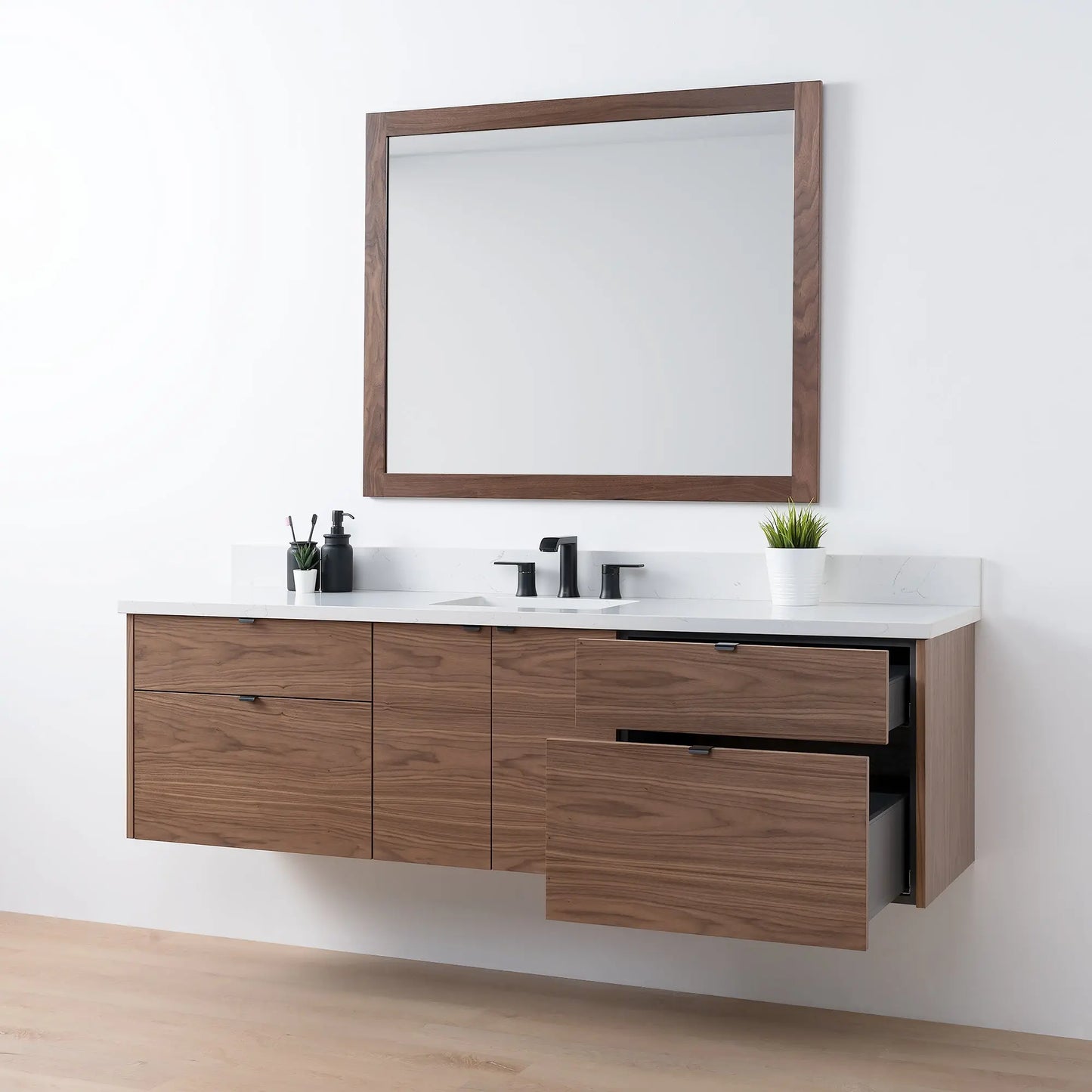 Austin SLIM, 72" Teodor® Modern Wall Mount American Black Walnut Vanity Teodor Bathroom VanityCanada
