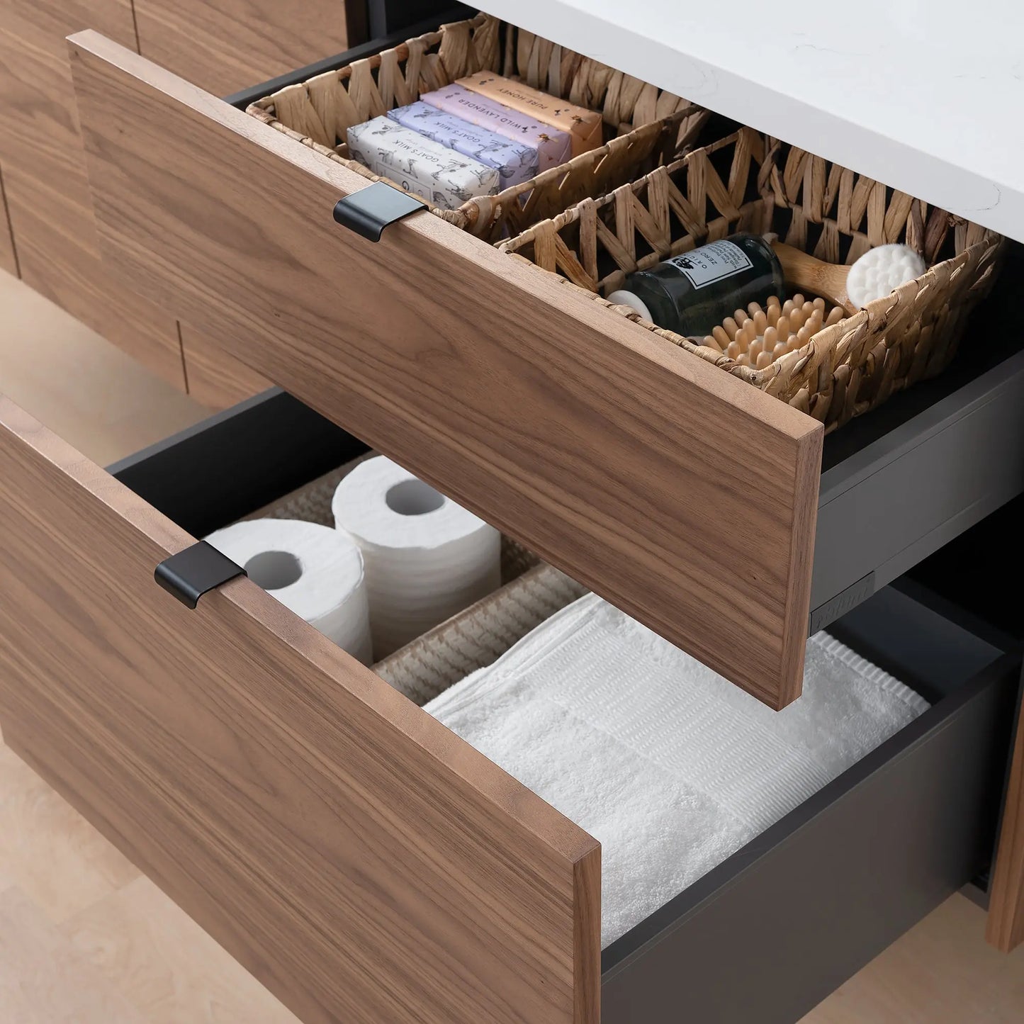 Austin SLIM, 72" Teodor® Modern Wall Mount American Black Walnut Vanity Teodor Bathroom VanityCanada