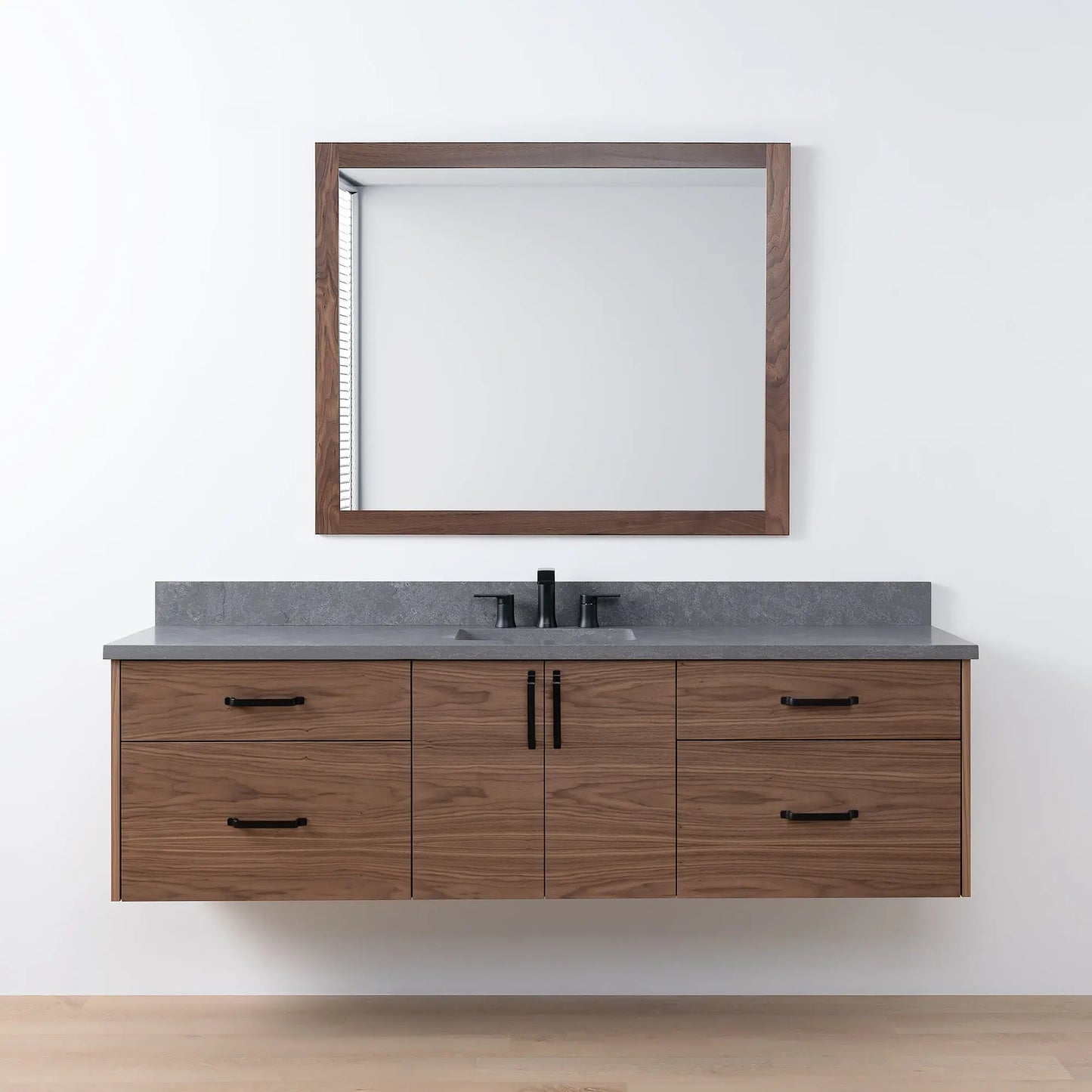 Austin SLIM, 72" Teodor® Modern Wall Mount American Black Walnut Vanity Teodor Bathroom VanityCanada