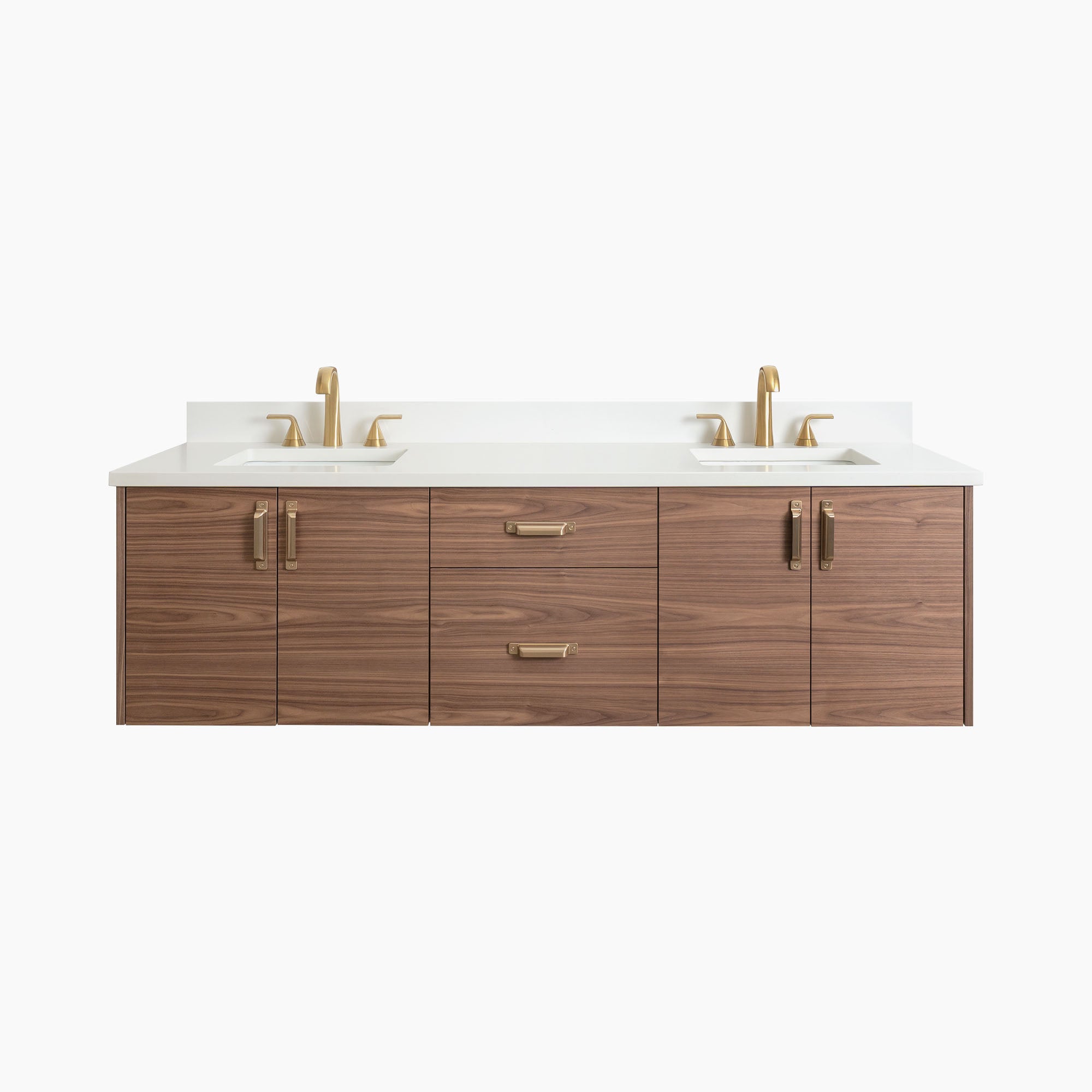 Austin Stainless SLIM 72" Wall Mount American Black Walnut Bathroom Vanity, Double Sink Teodor Bathroom Vanity Canada