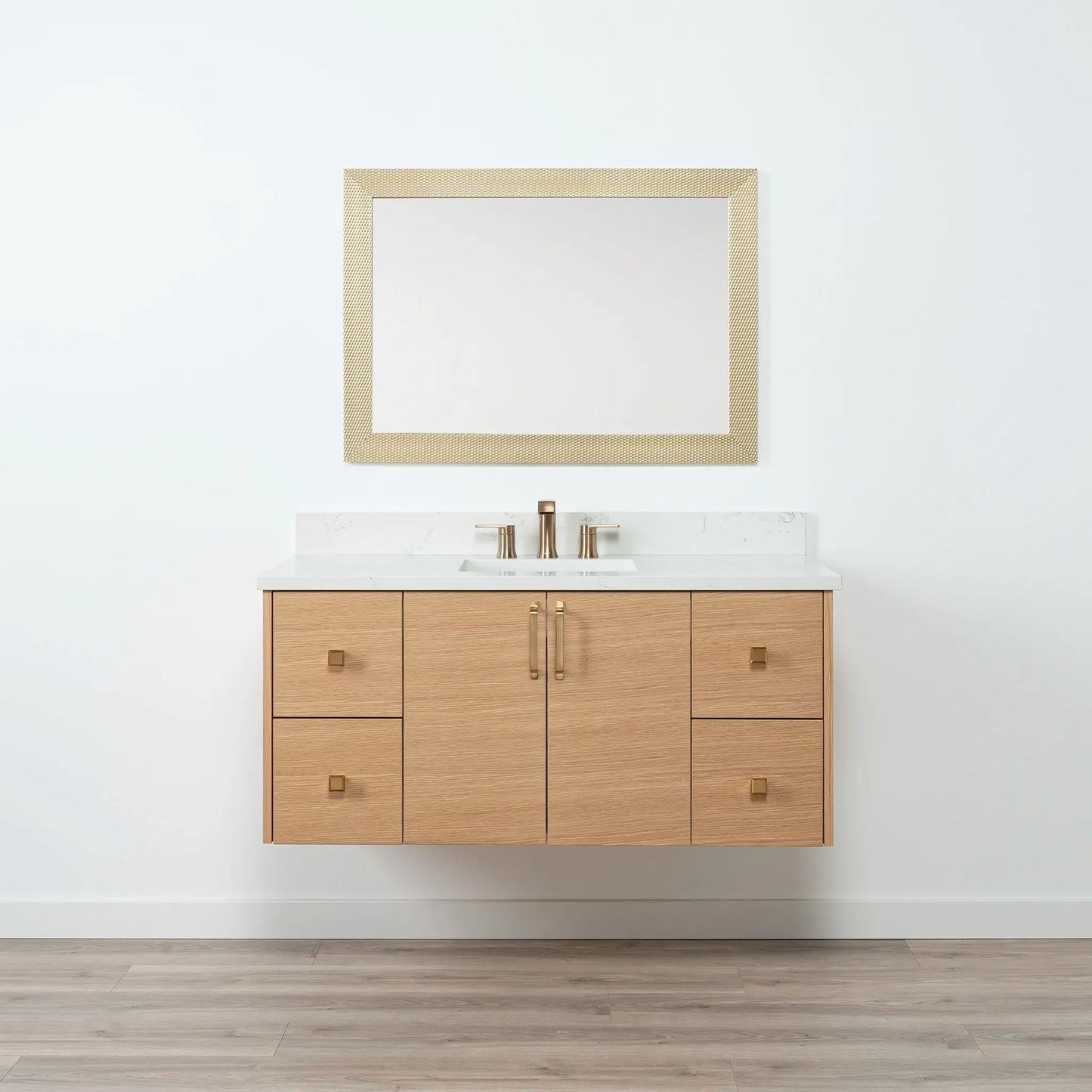 Ashbury SLIM 48" Wall Mount Natural White Oak Bathroom Vanity Teodor Bathroom Vanity Canada