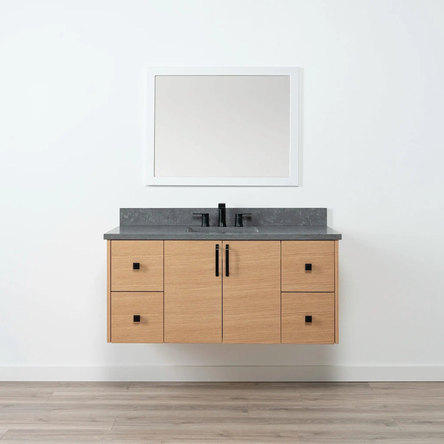 Ashbury SLIM 48" Wall Mount Natural White Oak Bathroom Vanity Teodor Bathroom Vanity Canada