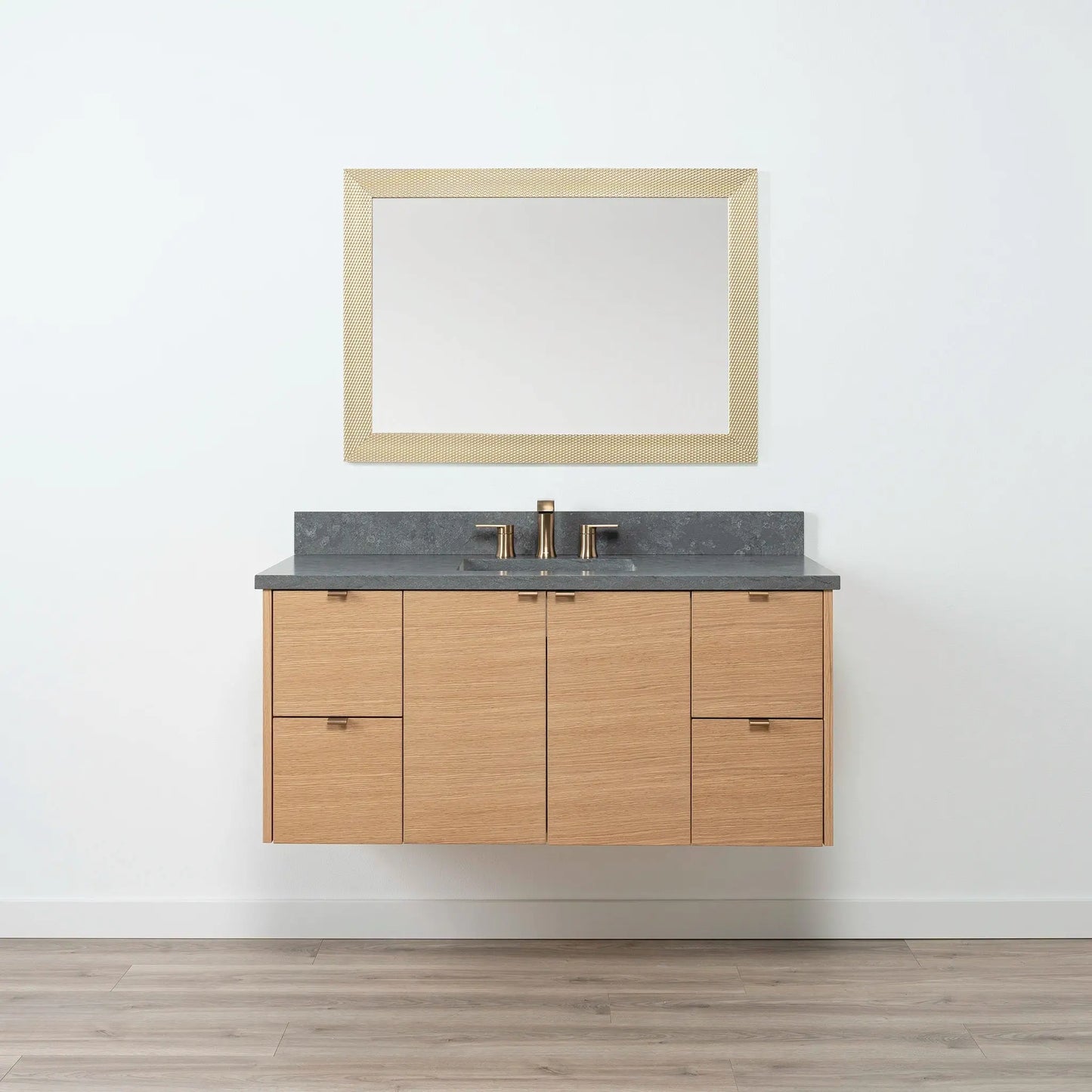 Ashbury SLIM 48" Wall Mount Natural White Oak Bathroom Vanity Teodor Bathroom Vanity Canada