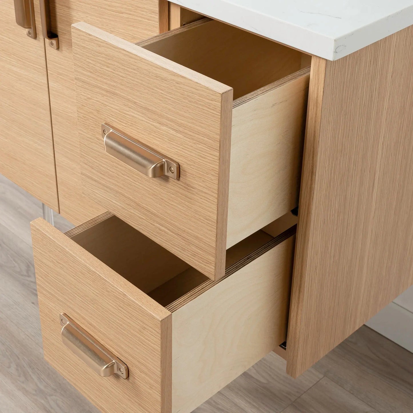 Ashbury SLIM 48" Wall Mount Natural White Oak Bathroom Vanity Teodor Bathroom Vanity Canada