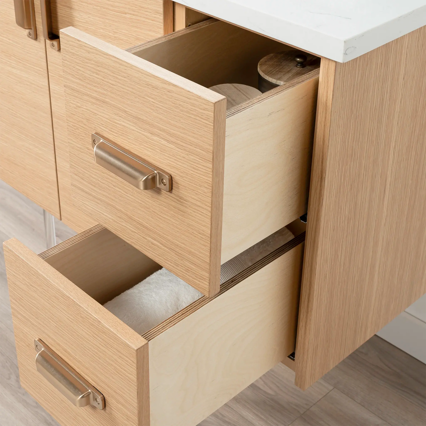 Ashbury SLIM 48" Wall Mount Natural White Oak Bathroom Vanity Teodor Bathroom Vanity Canada