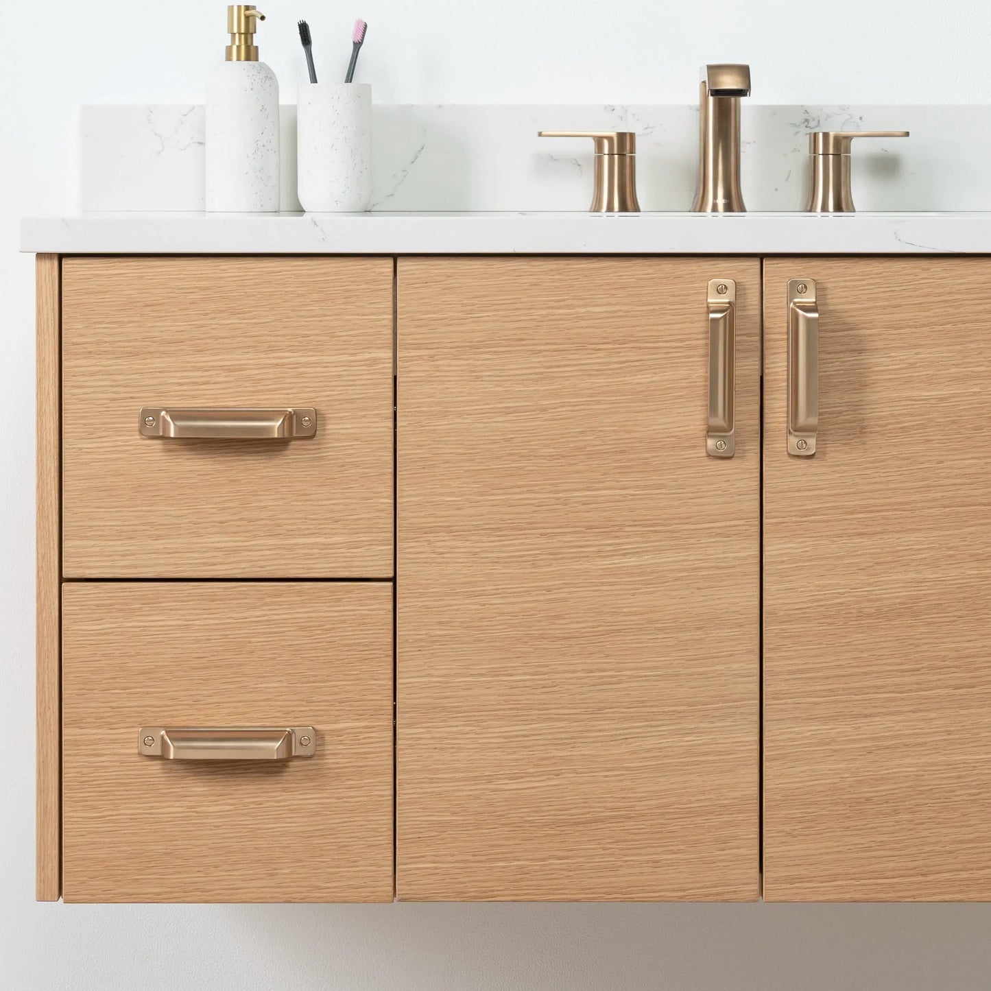 Ashbury SLIM 48" Wall Mount Natural White Oak Bathroom Vanity Teodor Bathroom Vanity Canada