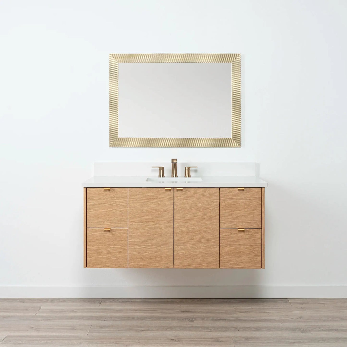 Ashbury SLIM 48" Wall Mount Natural White Oak Bathroom Vanity Teodor Bathroom Vanity Canada