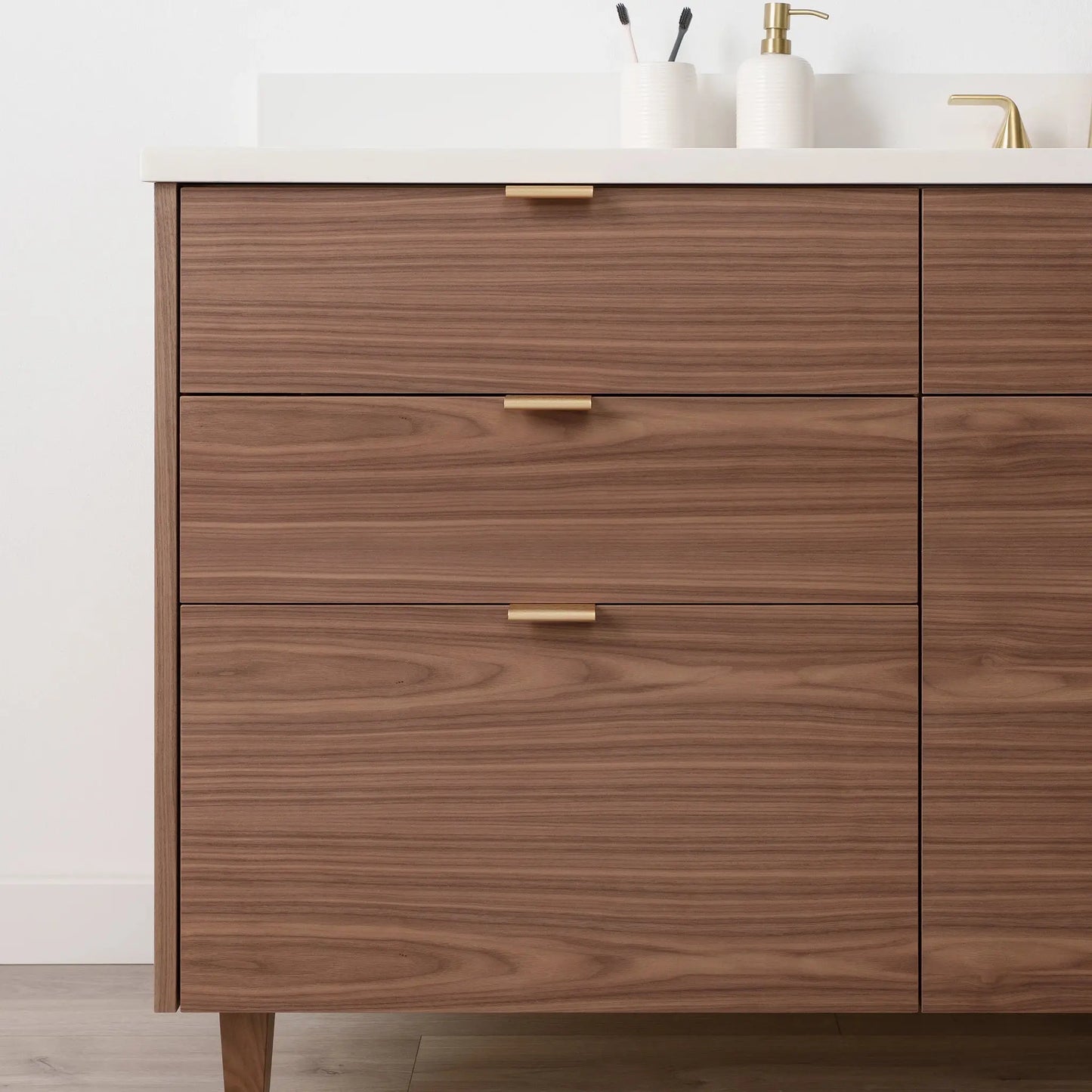 Austin SLIM Stainless 72" American Black Walnut Bathroom Vanity Teodor Bathroom Vanity Canada