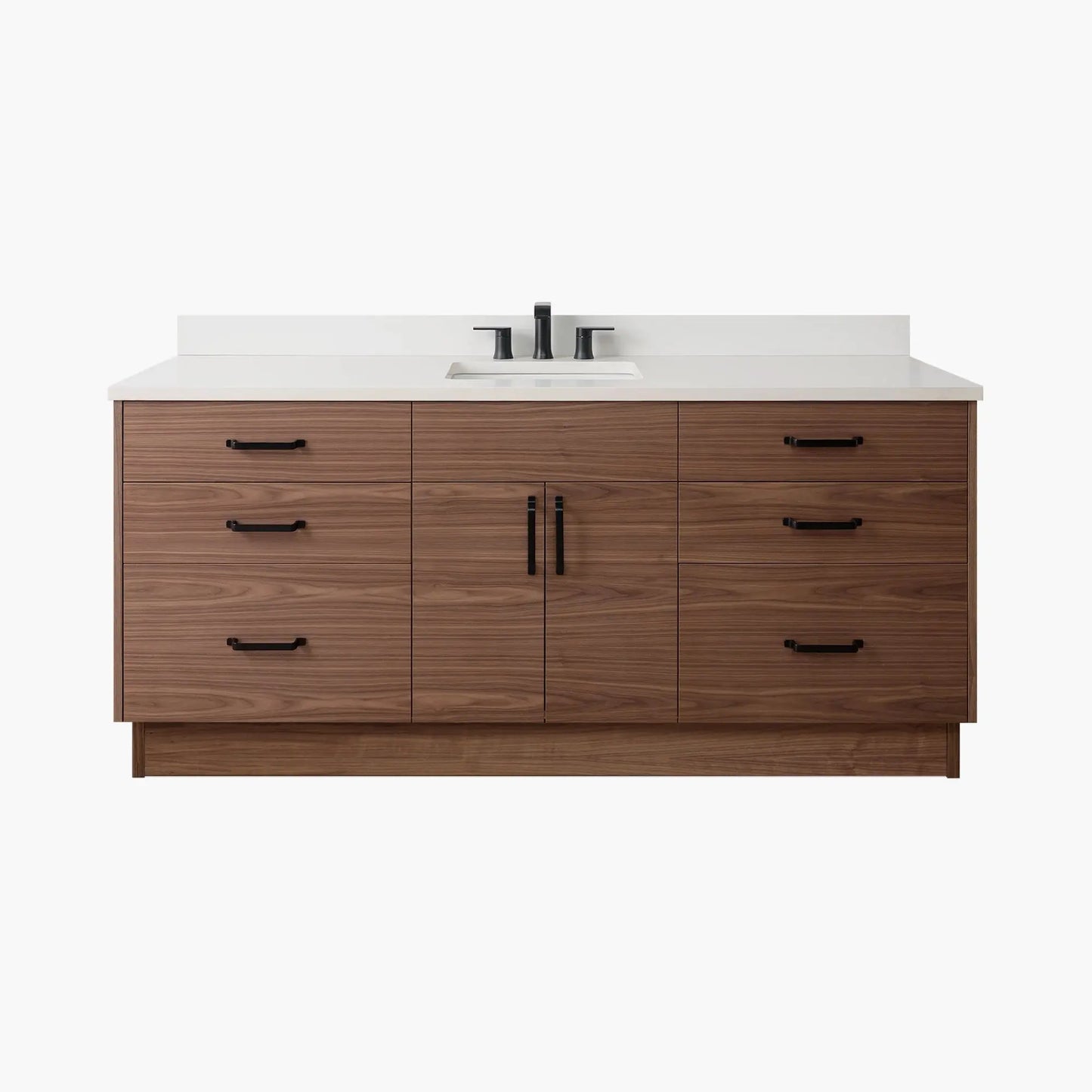 Austin SLIM Stainless 72" American Black Walnut Bathroom Vanity Teodor Bathroom Vanity Canada