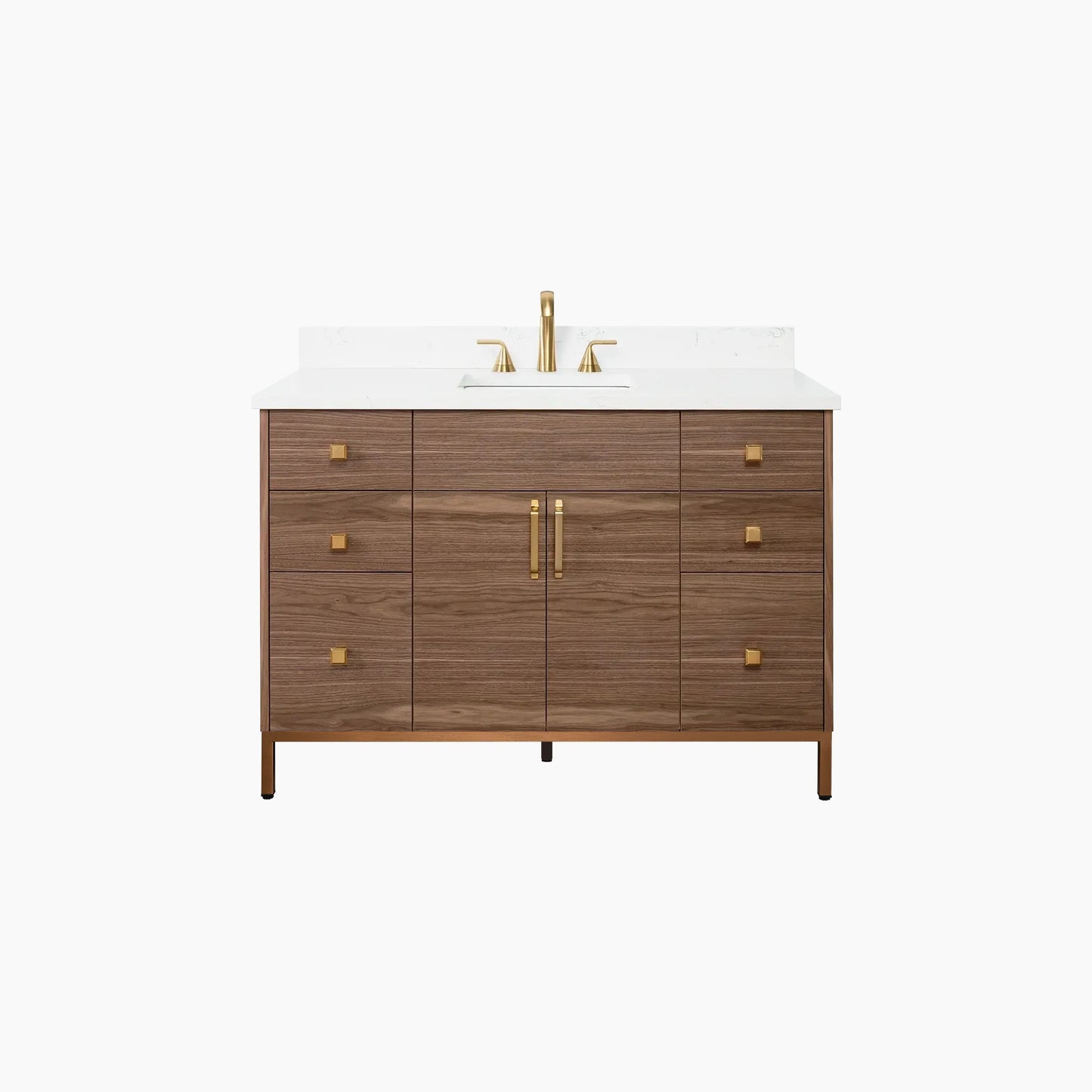 Austin Stainless 48" American Black Walnut Bathroom Vanity