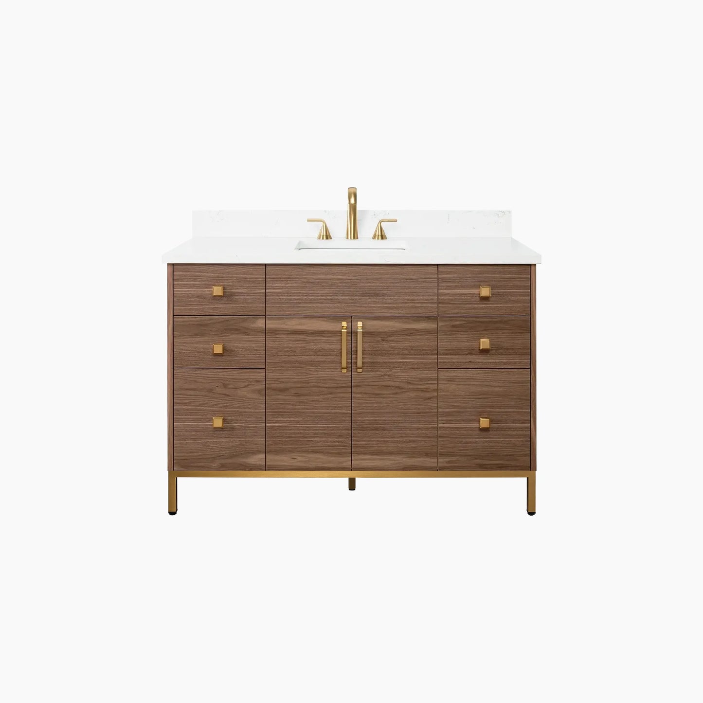Austin Stainless 48" American Black Walnut Bathroom Vanity