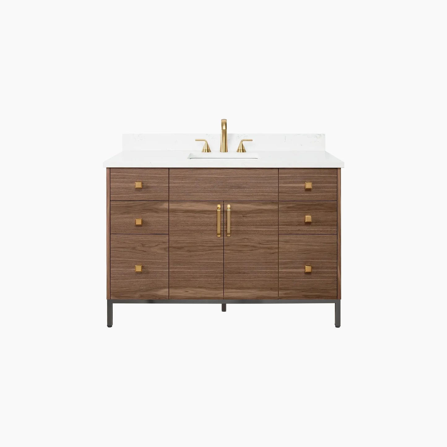 Austin Stainless 48" American Black Walnut Bathroom Vanity