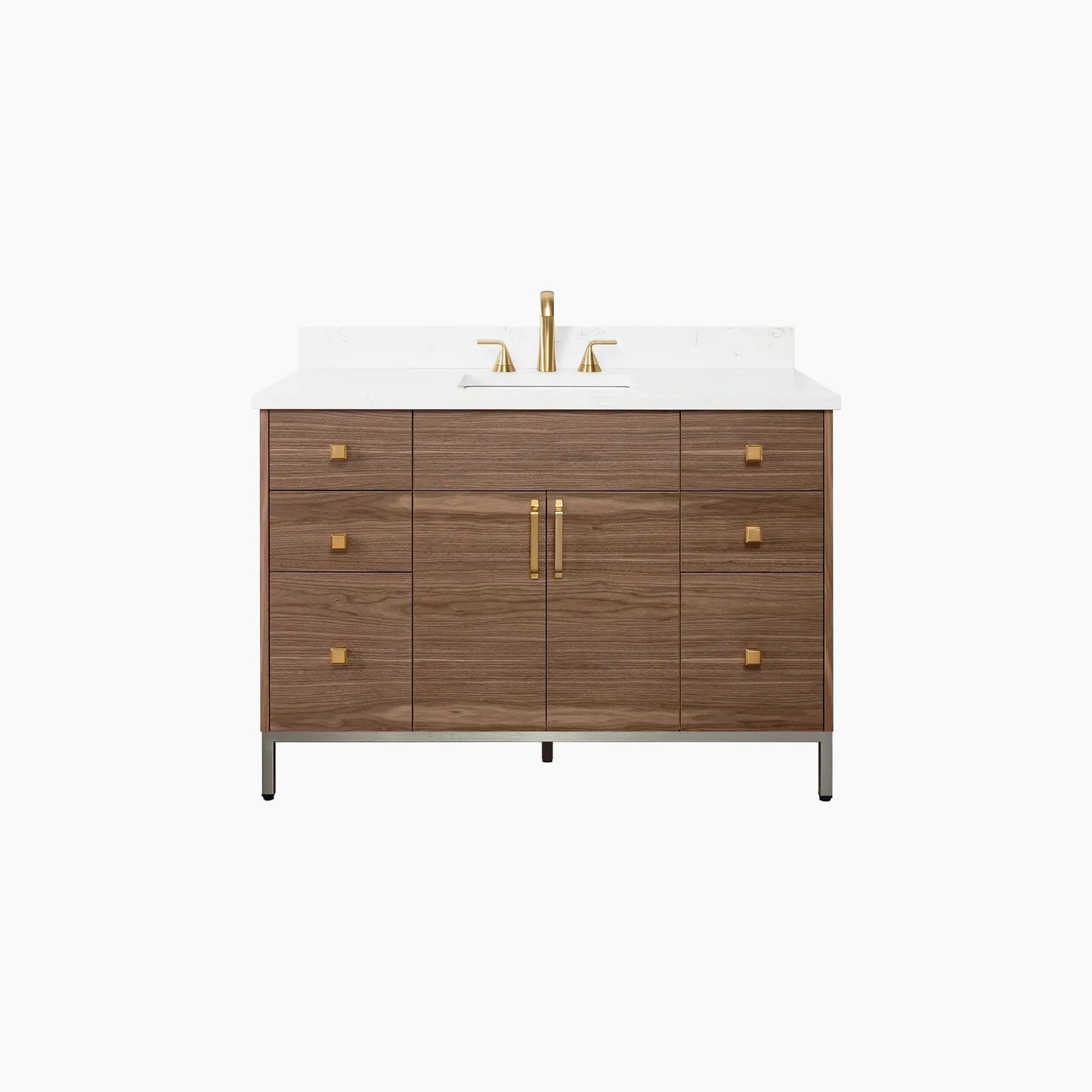 Austin Stainless 48" American Black Walnut Bathroom Vanity