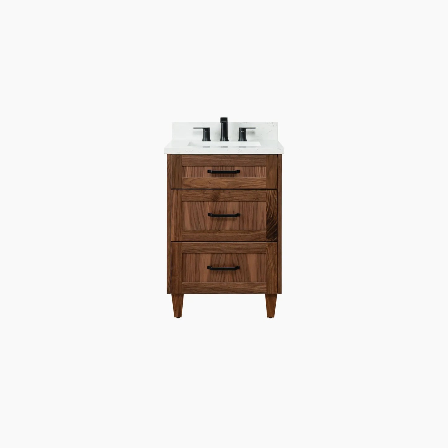Bridgeport SLIM 24" American Black Walnut Bathroom Vanity - All Drawers Teodor Bathroom Vanity Canada