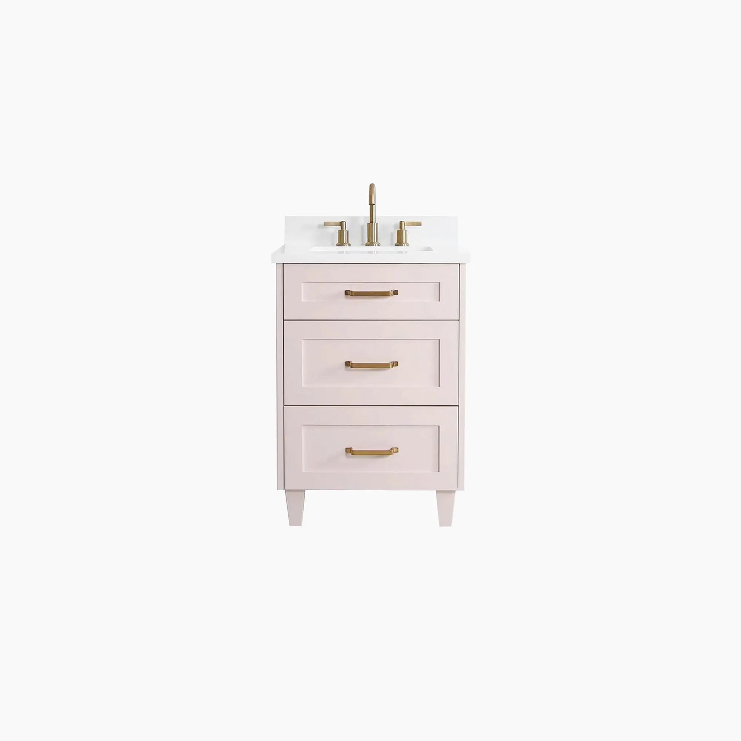 Bridgeport SLIM 24" Champagne Pink Bathroom Vanity - All Drawers Teodor Bathroom Vanity Canada