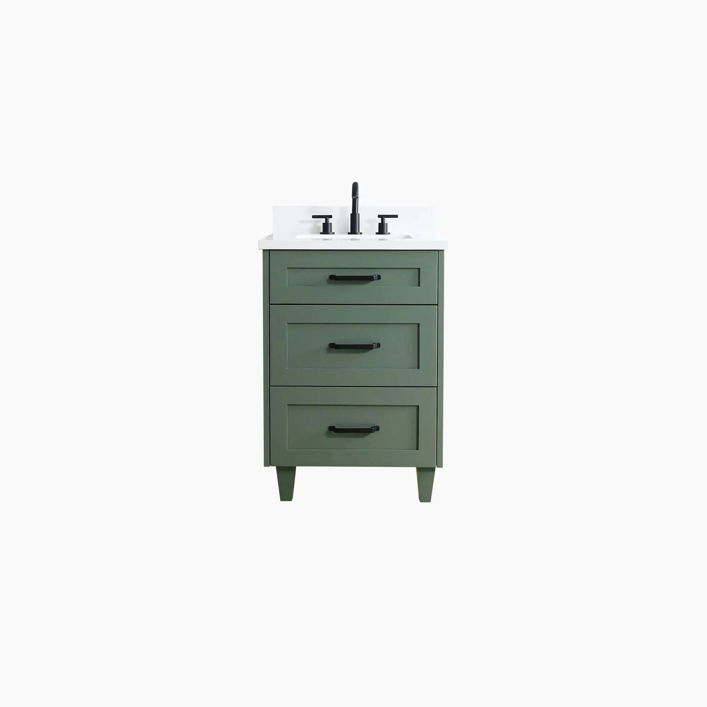 Bridgeport SLIM 24" Sage Green Bathroom Vanity - All Drawers Teodor Bathroom Vanity Canada