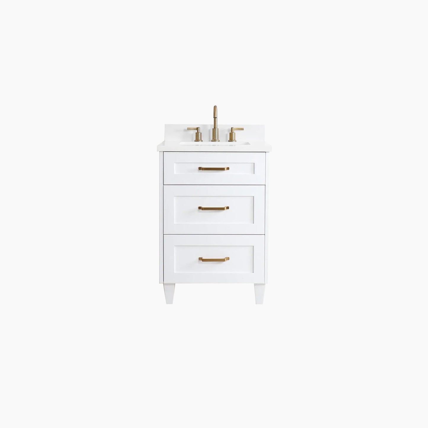 Bridgeport 24" Satin White Bathroom Vanity - All Drawers