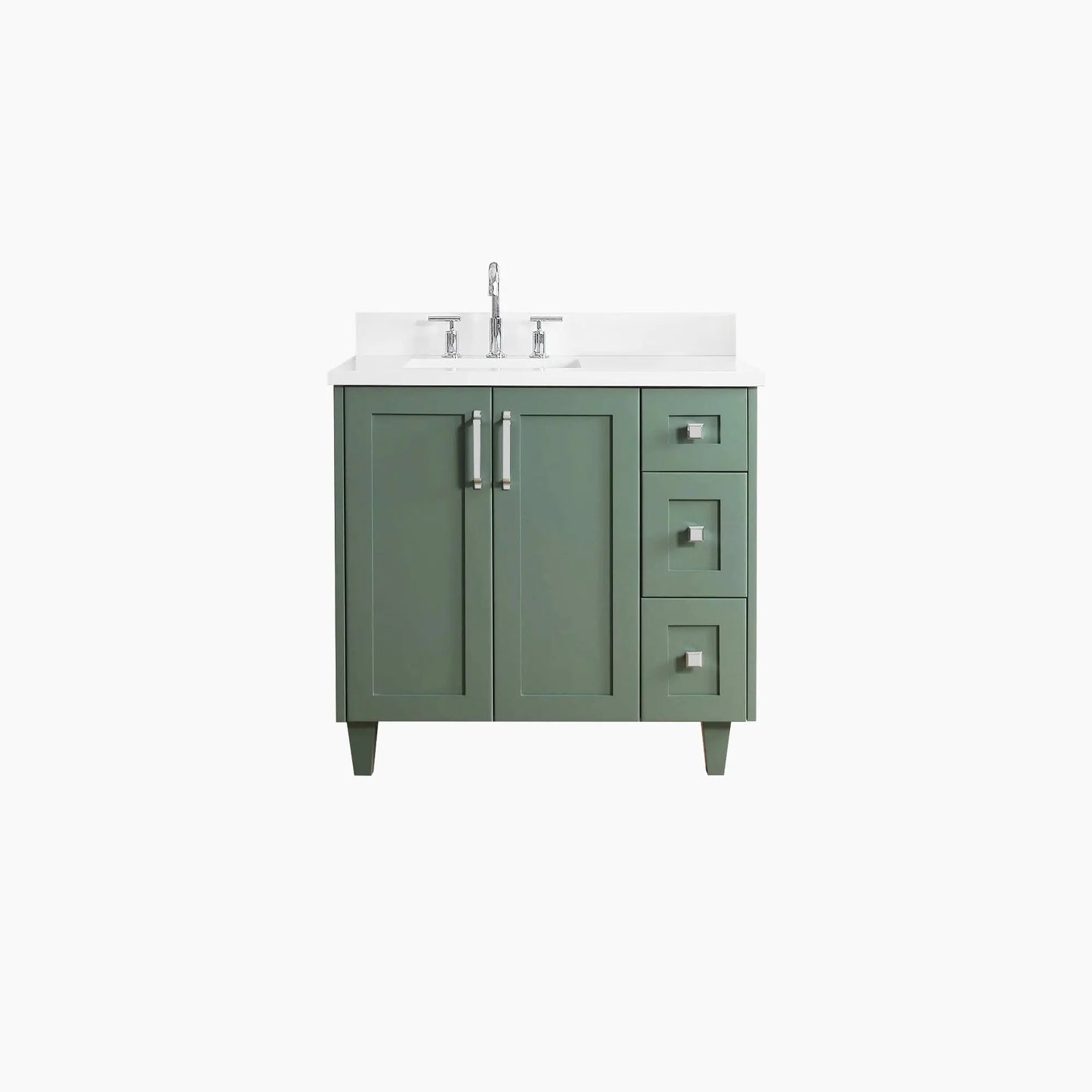 Bridgeport SLIM 36" Sage Green Bathroom Vanity, Left Sink Teodor Bathroom Vanity Canada