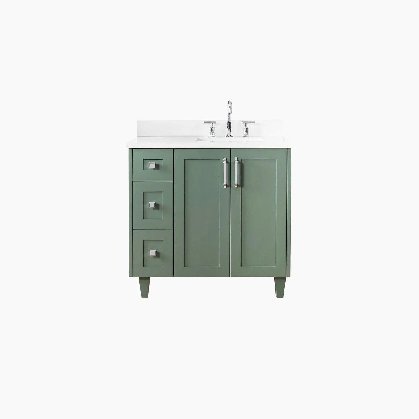 Bridgeport SLIM 36" Sage Green Bathroom Vanity, Right Sink Teodor Bathroom Vanity Canada
