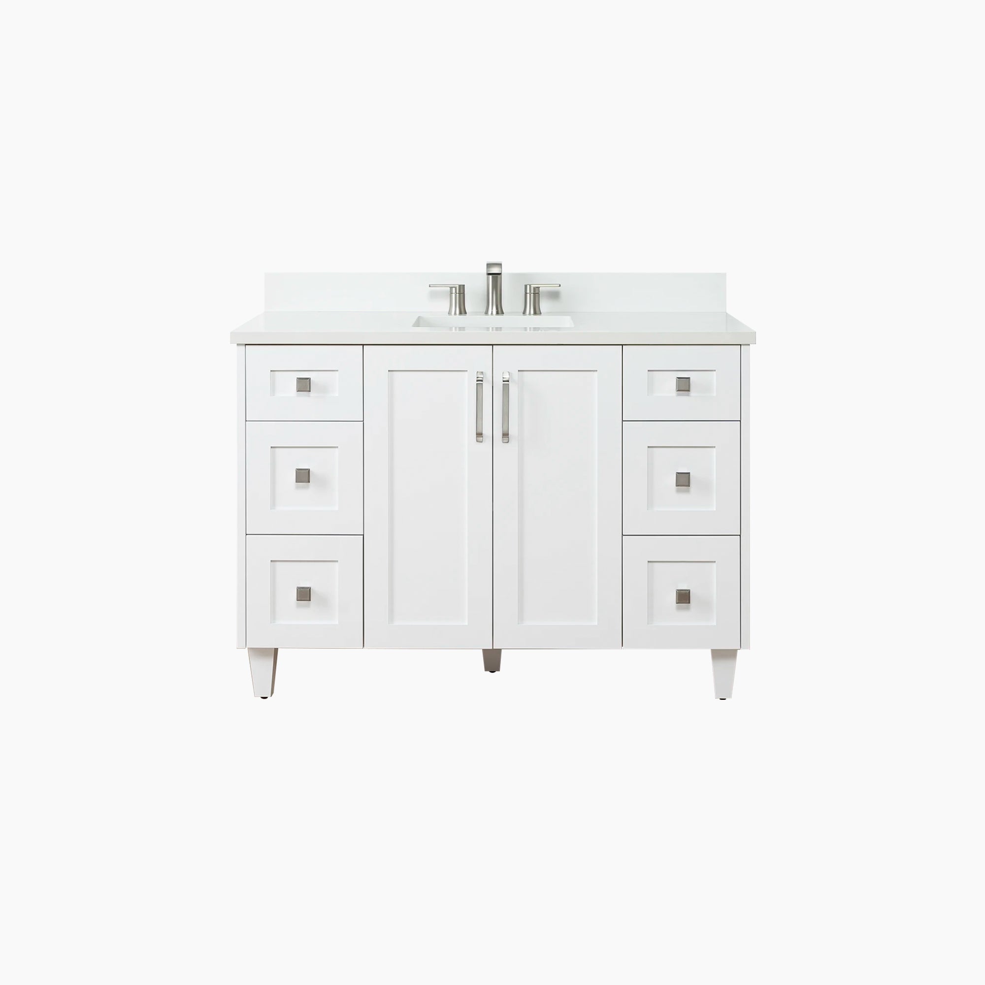 Bridgeport 48 Satin White Bathroom Vanity